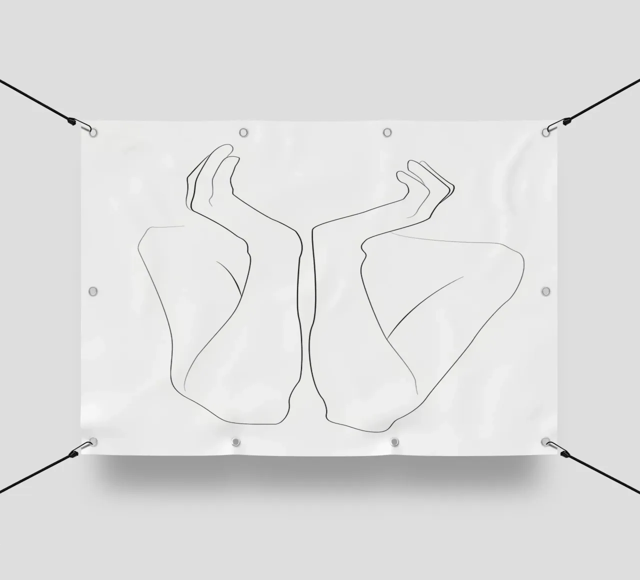 Hands on face lineart pvc cover by Aiden Garcia