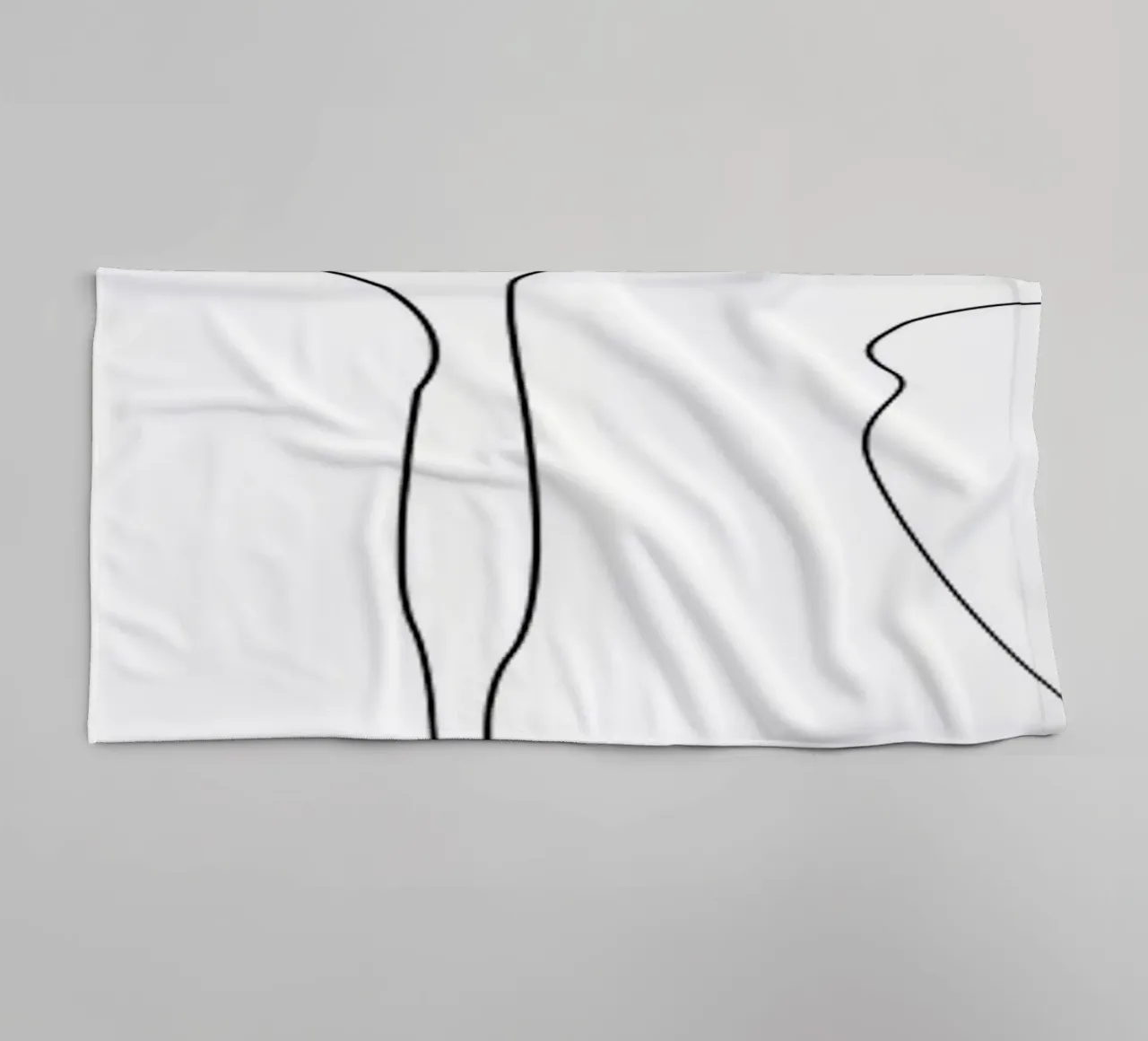 Hands on face lineart towel by Aiden Garcia
