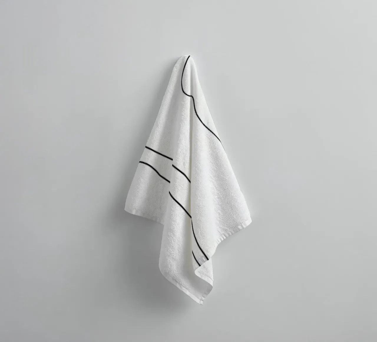 Hands on face lineart towel by Aiden Garcia