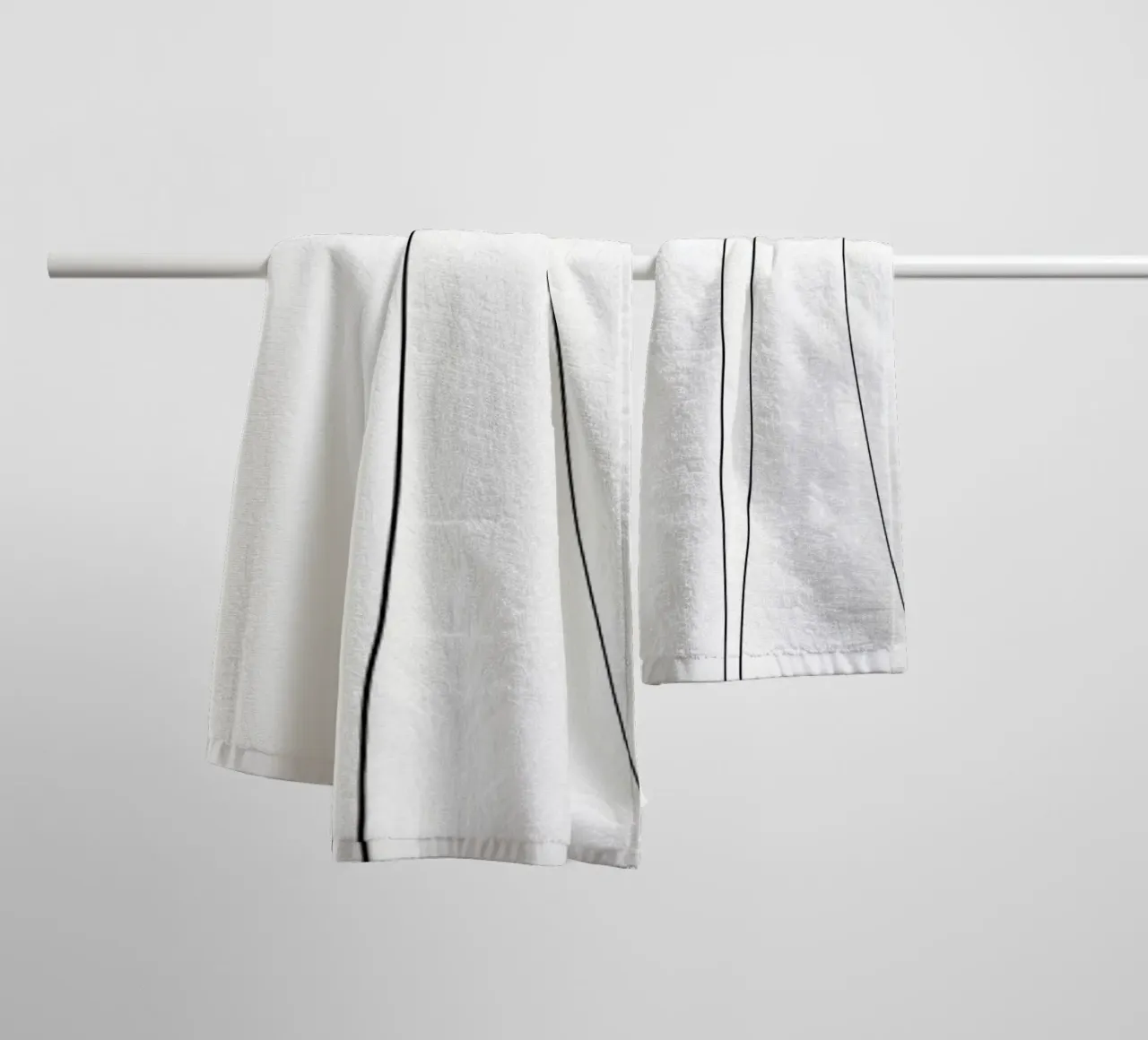 Hands on face lineart towel by Aiden Garcia