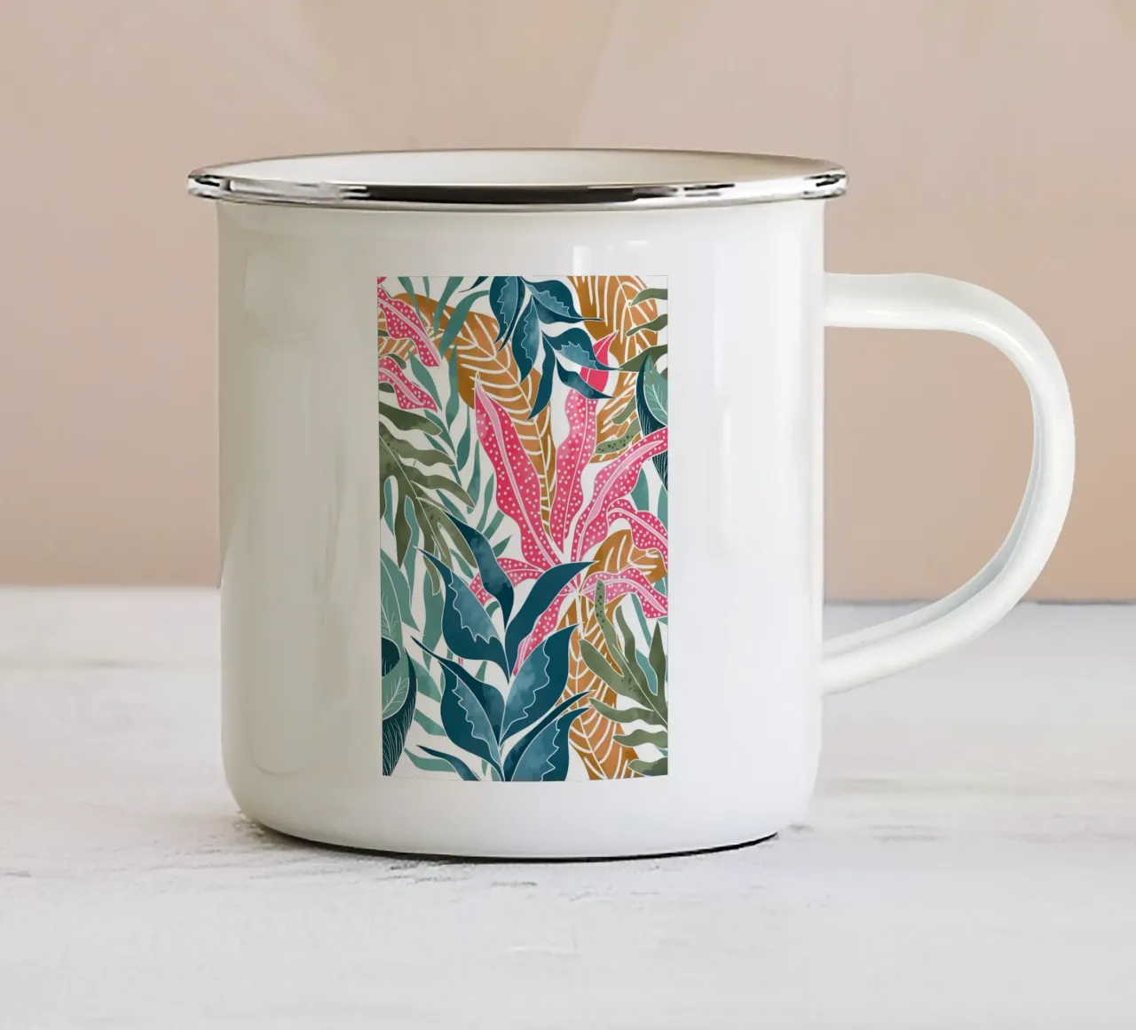 Botanicalia tazza in smalto da Nicholas Campbell