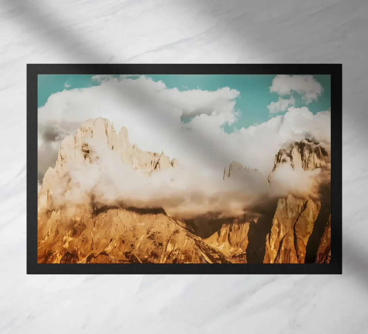 CLOUDY MOUNTAINS doormat by Matthew Katz