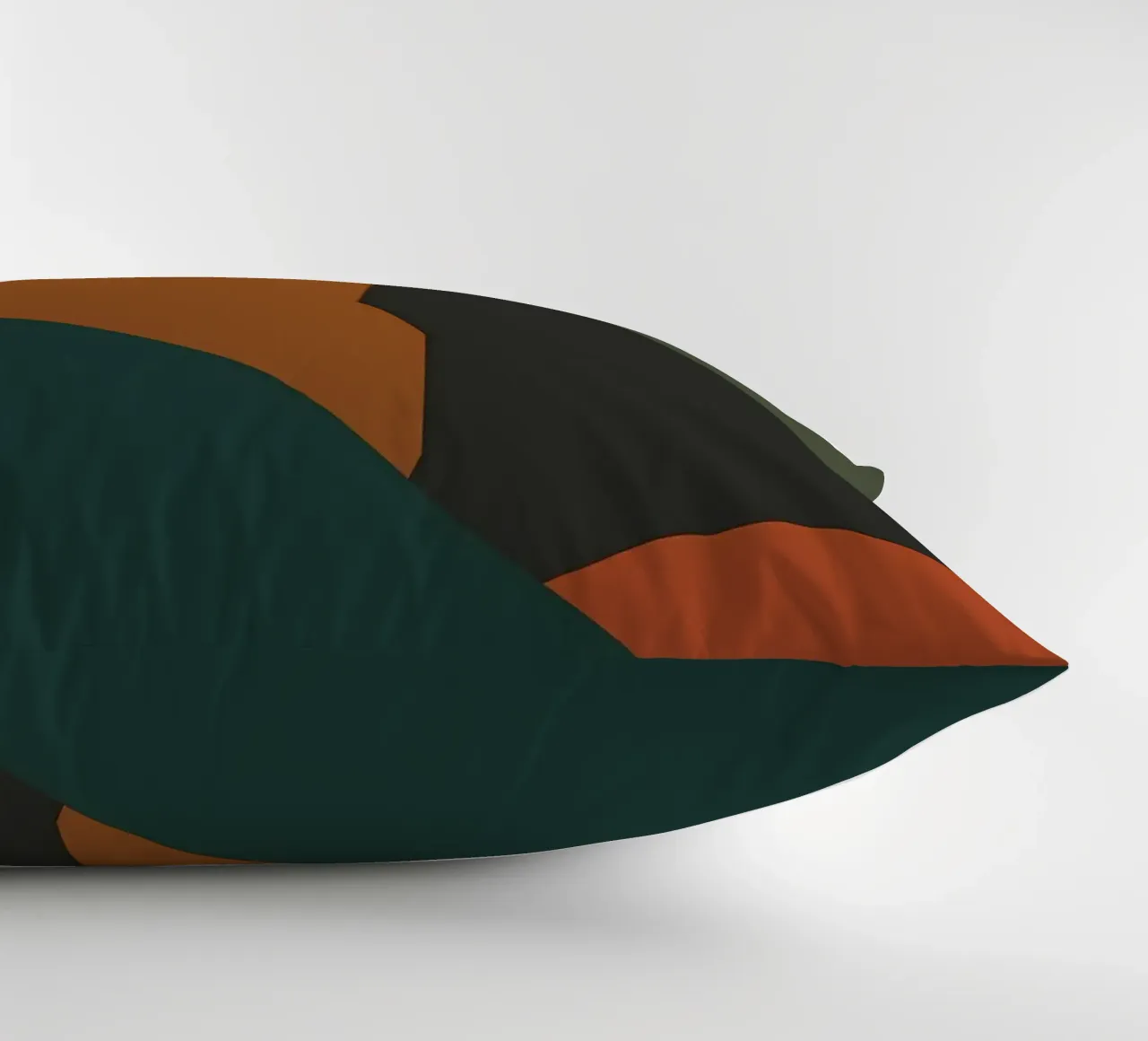 Green mountain with Sun decorative cushion by Bartosz Powalka