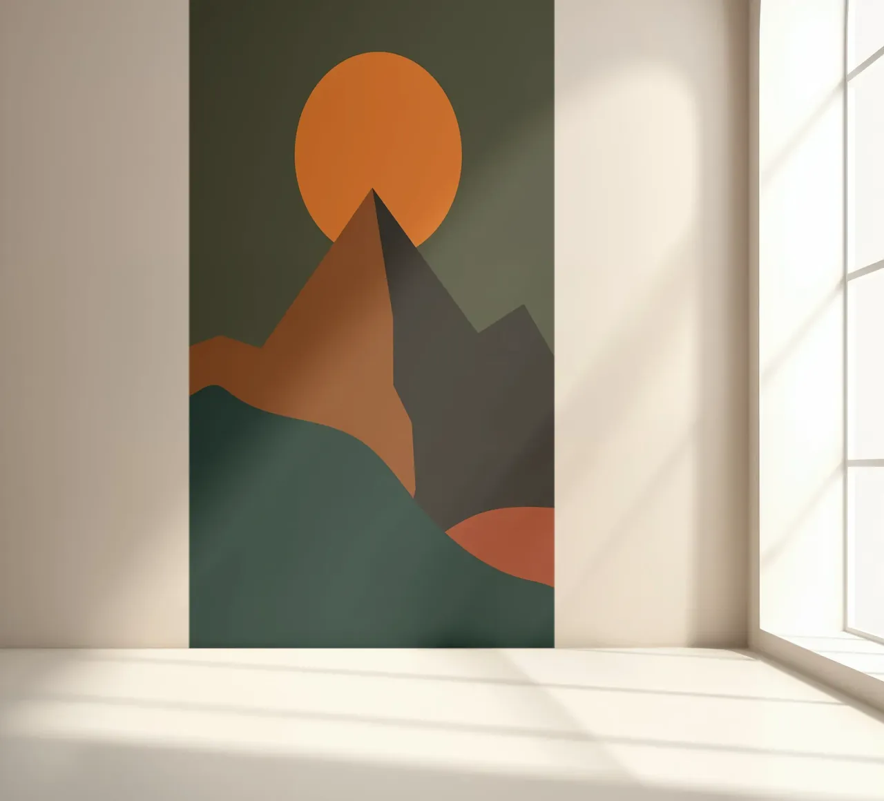 Green mountain with Sun photo wallpaper by Bartosz Powalka