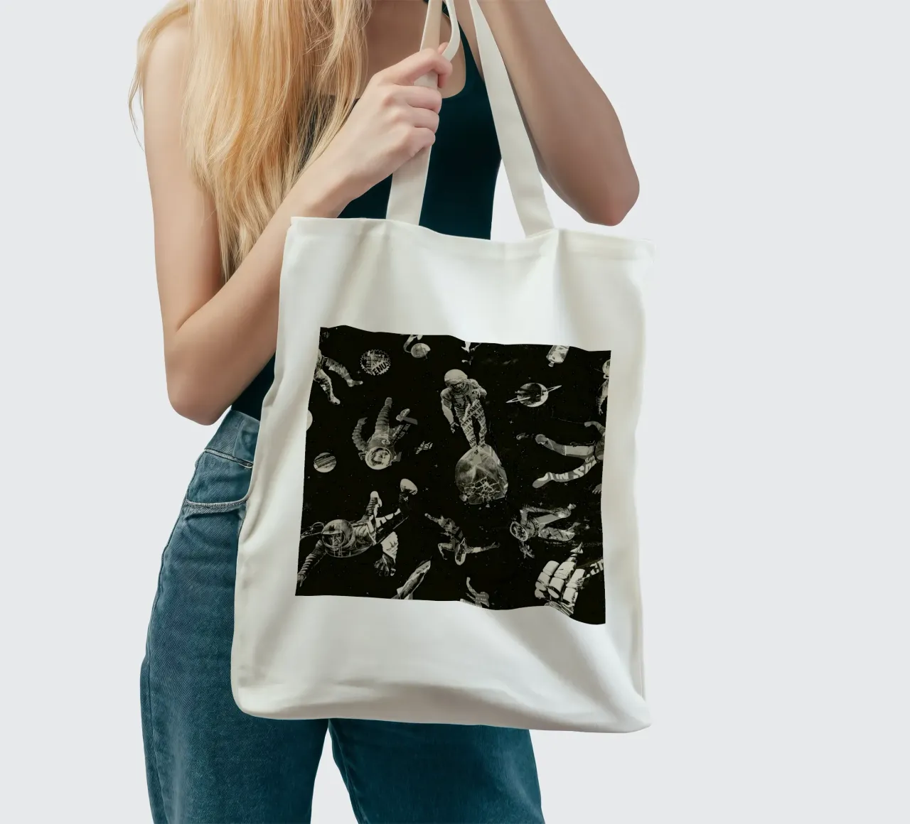 Infinity Space Print borsa in juta da Matheus Lopes Castro