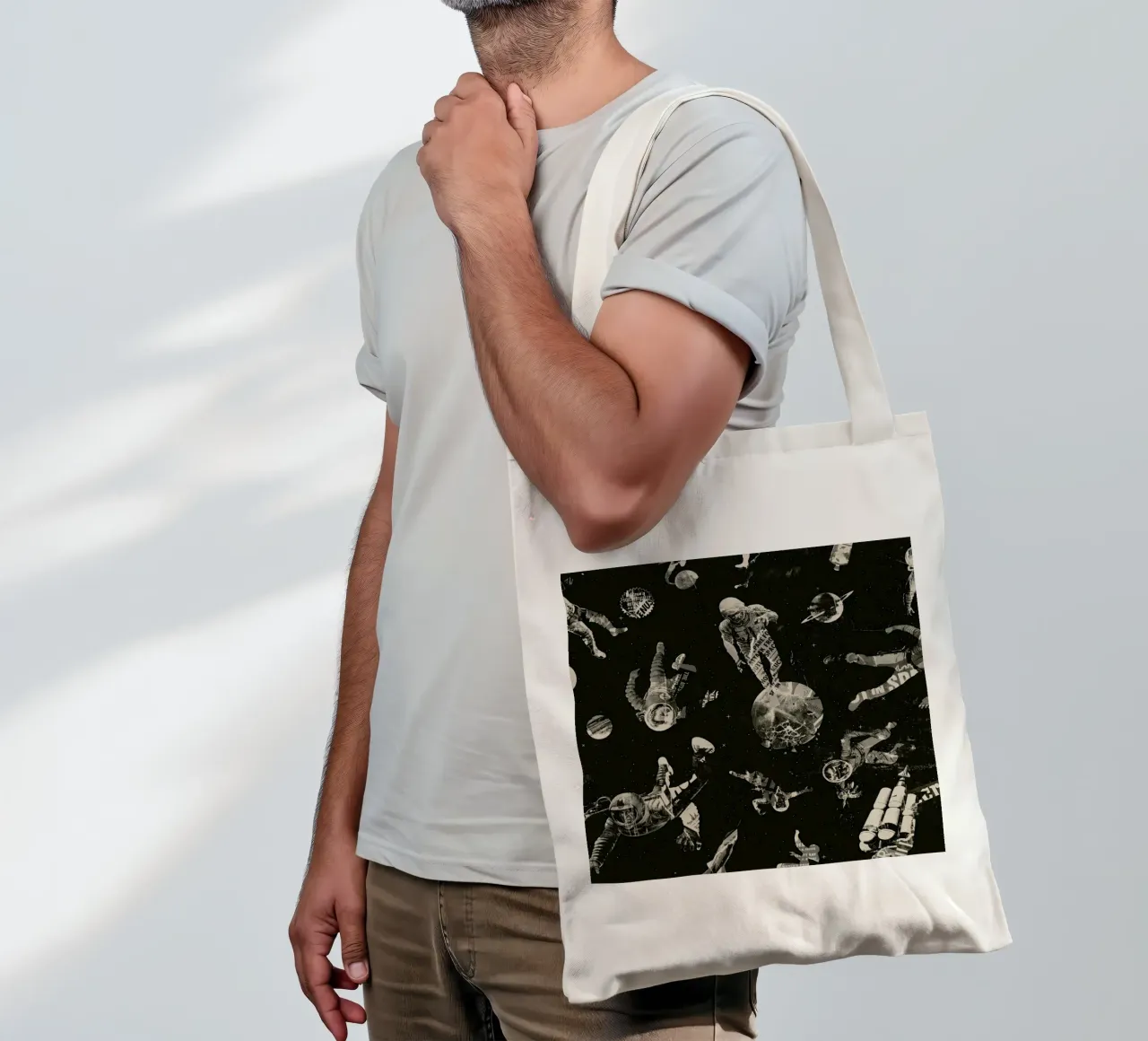 Infinity Space Print borsa in juta da Matheus Lopes Castro