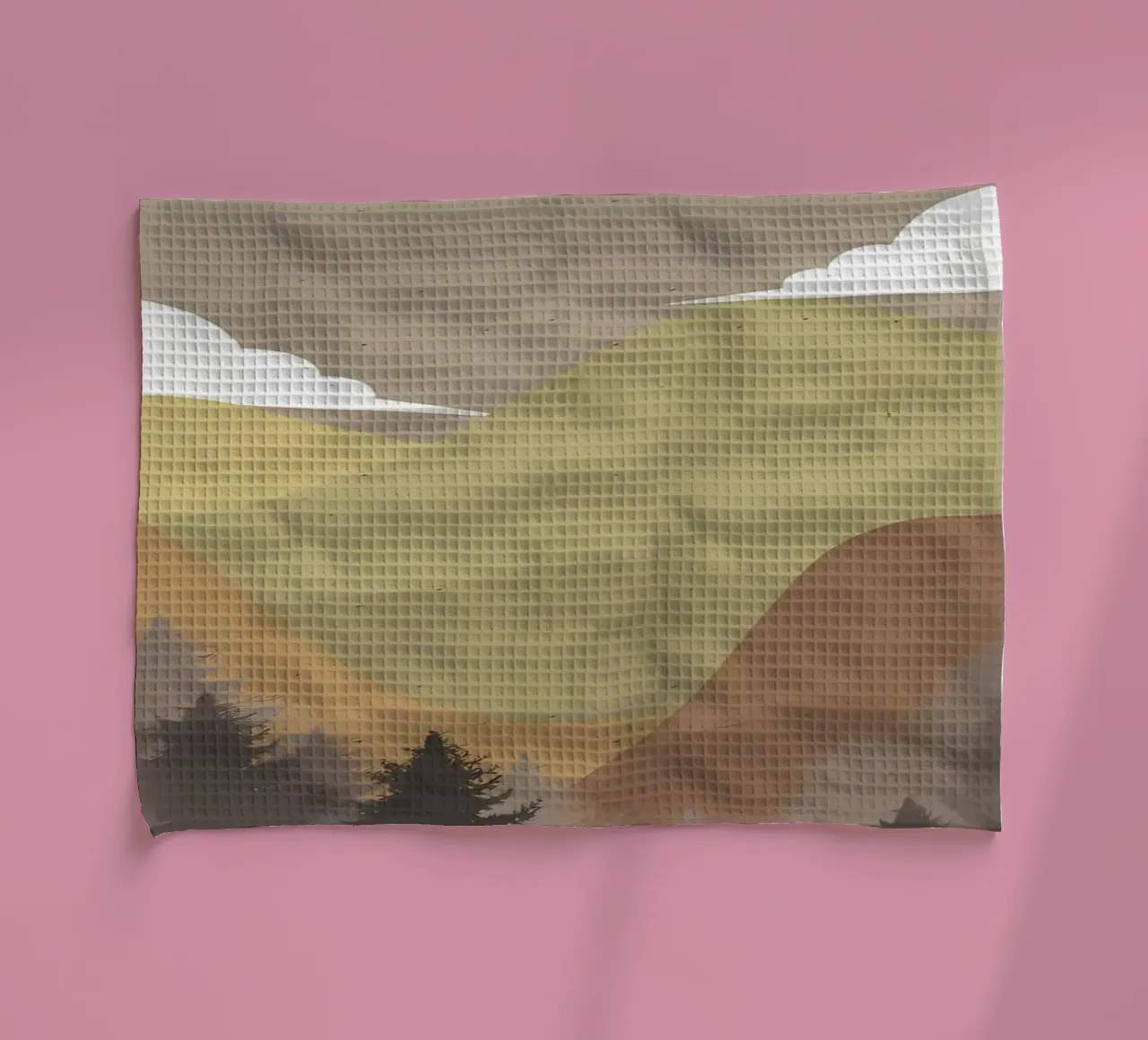 Flat Illustration Mount tea towel by Bartosz Powalka