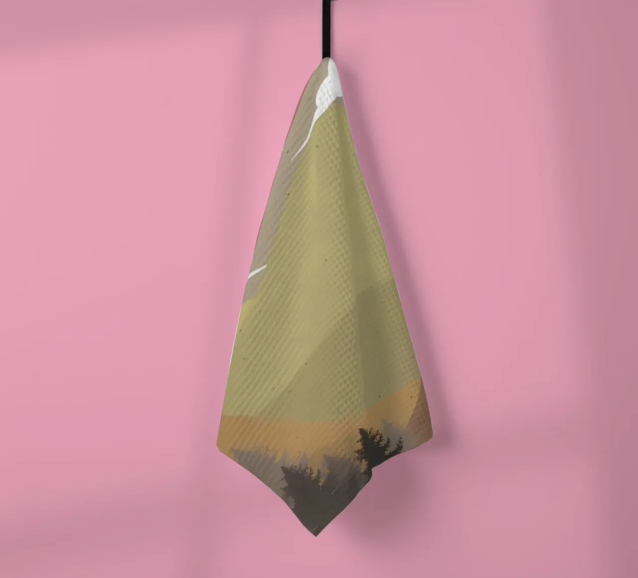 Flat Illustration Mount tea towel by Bartosz Powalka