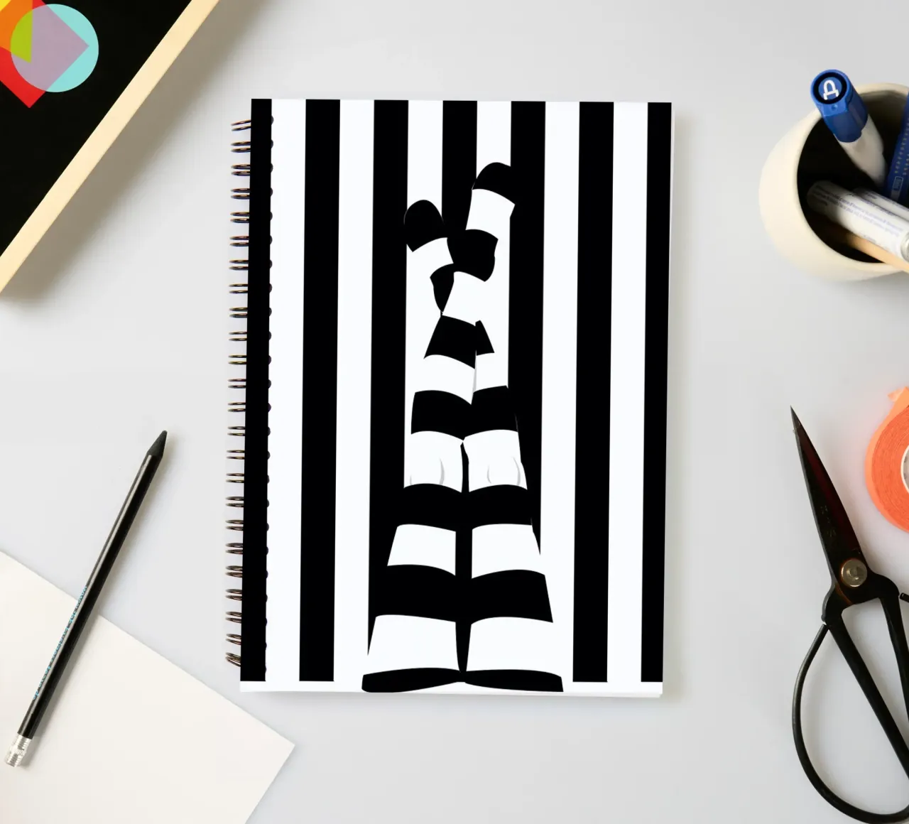 Striping legs spiral notebook by Ctoft