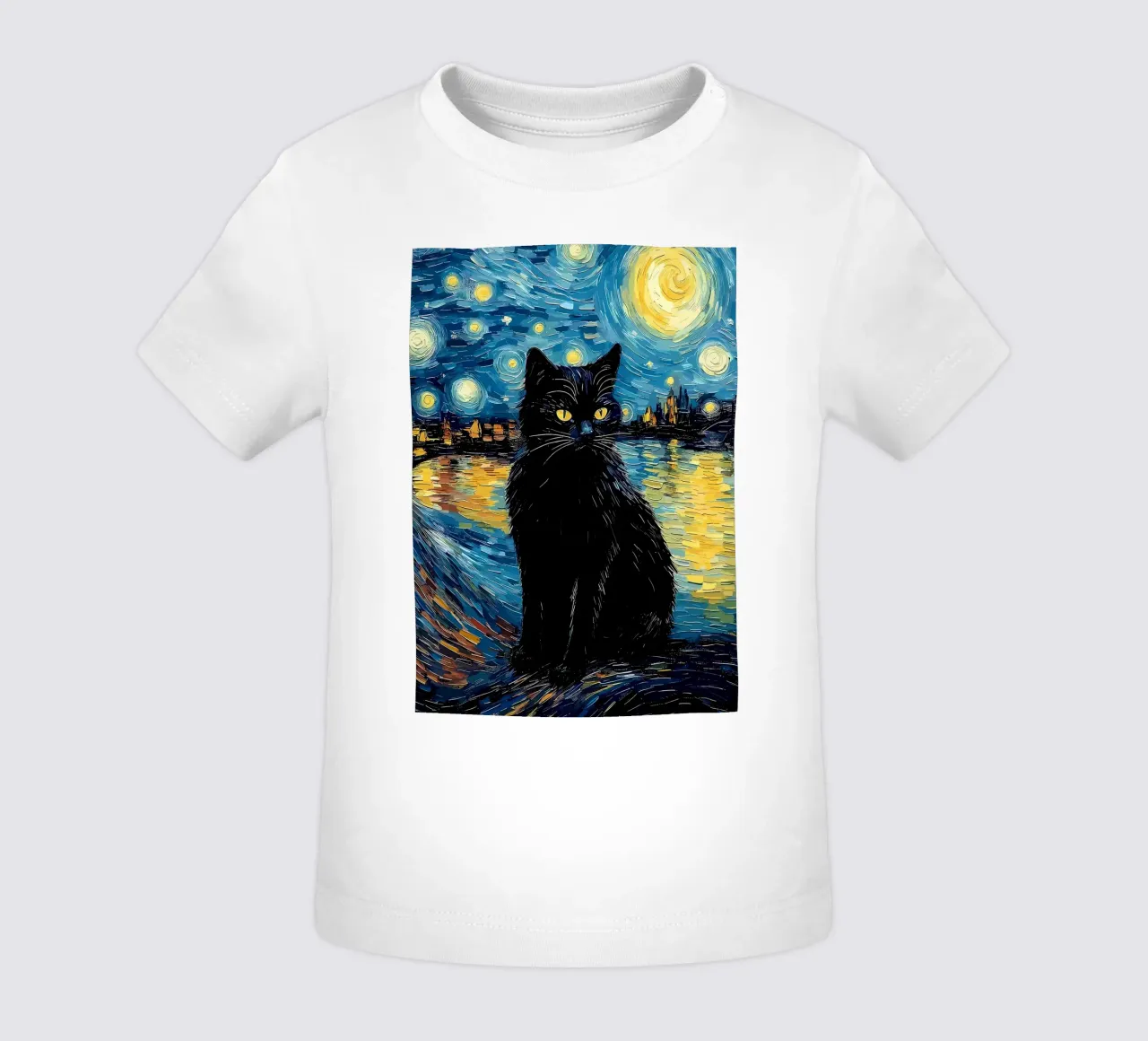 Gatto Notte Stellata maglietta neonato da Adrian Patel