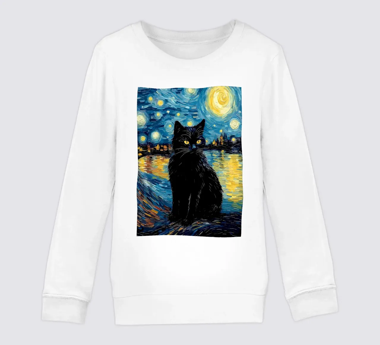Gatto Notte Stellata felpa bambino da Adrian Patel