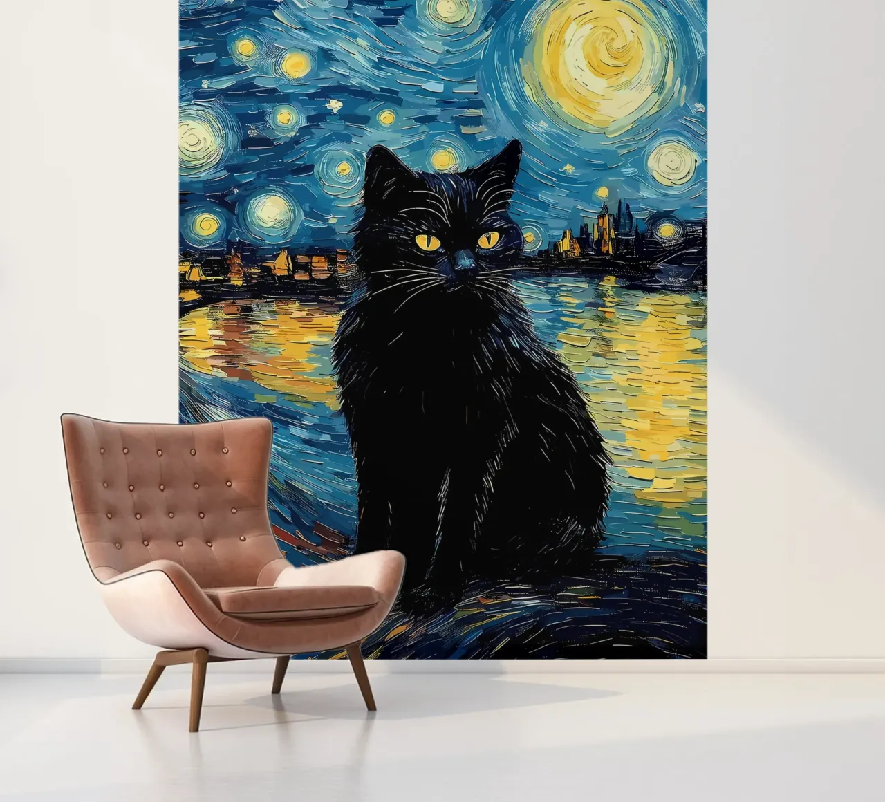 Cat Starry Night photo wallpaper by Adrian Patel