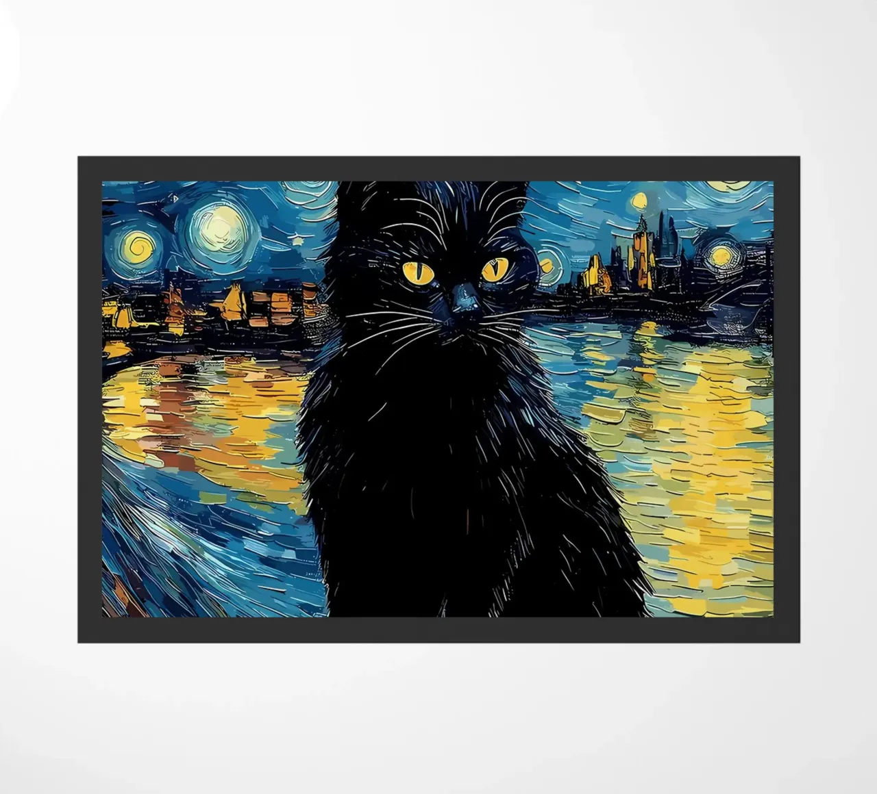 Gatto Notte Stellata zerbino da Adrian Patel