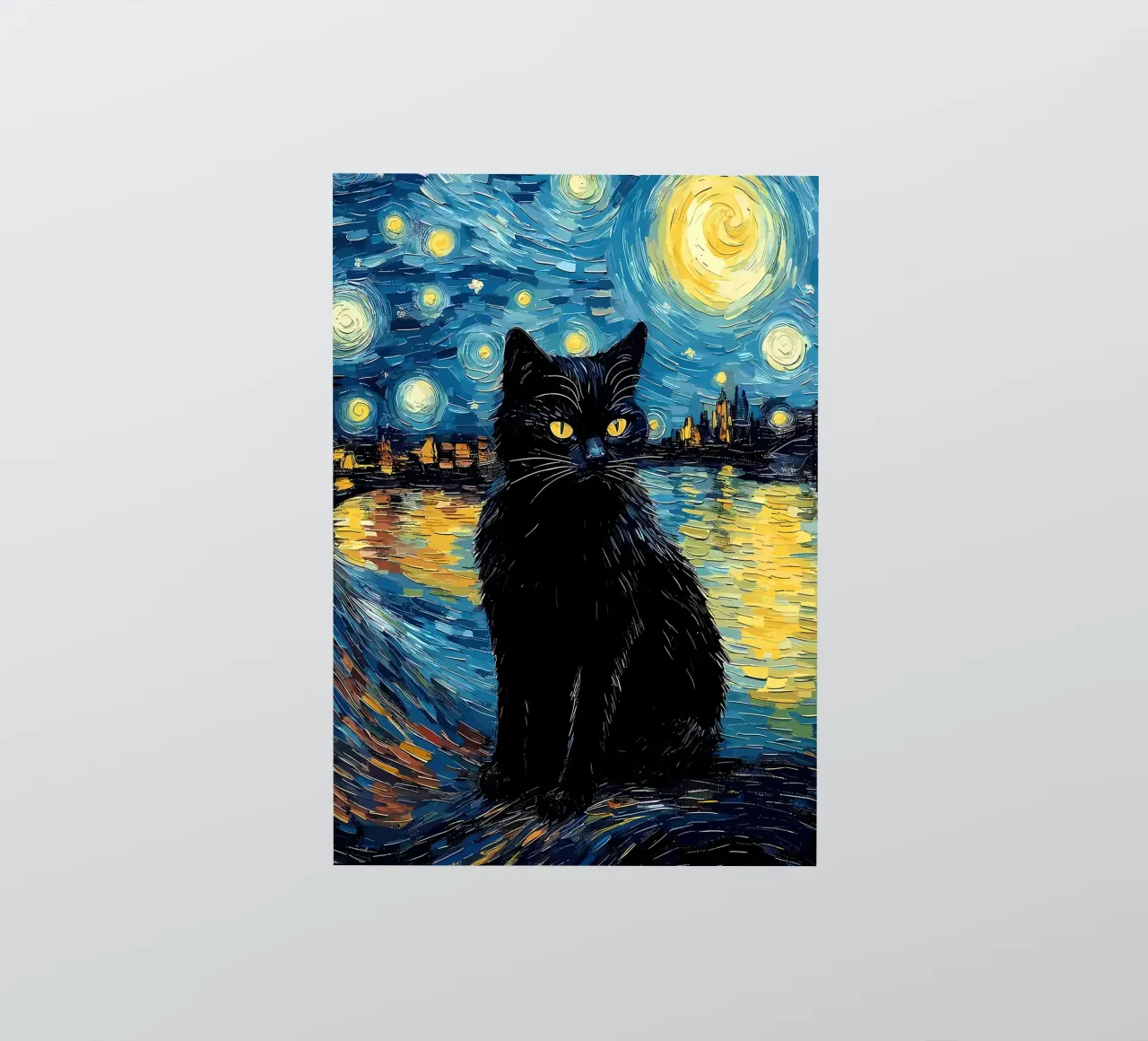 Cat Starry Night sticker by Adrian Patel