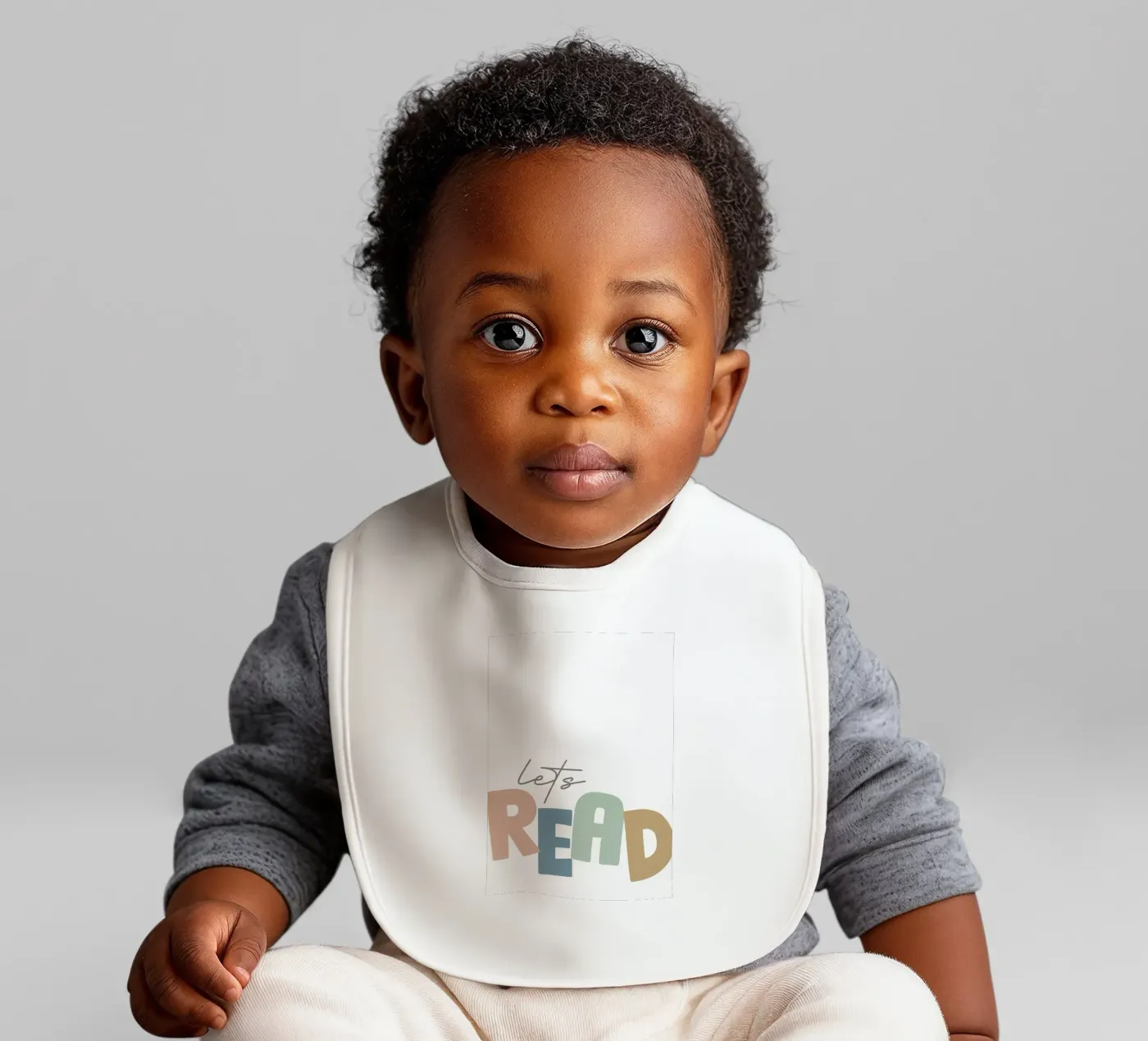 Lets Read baby bib by Aiden Garcia