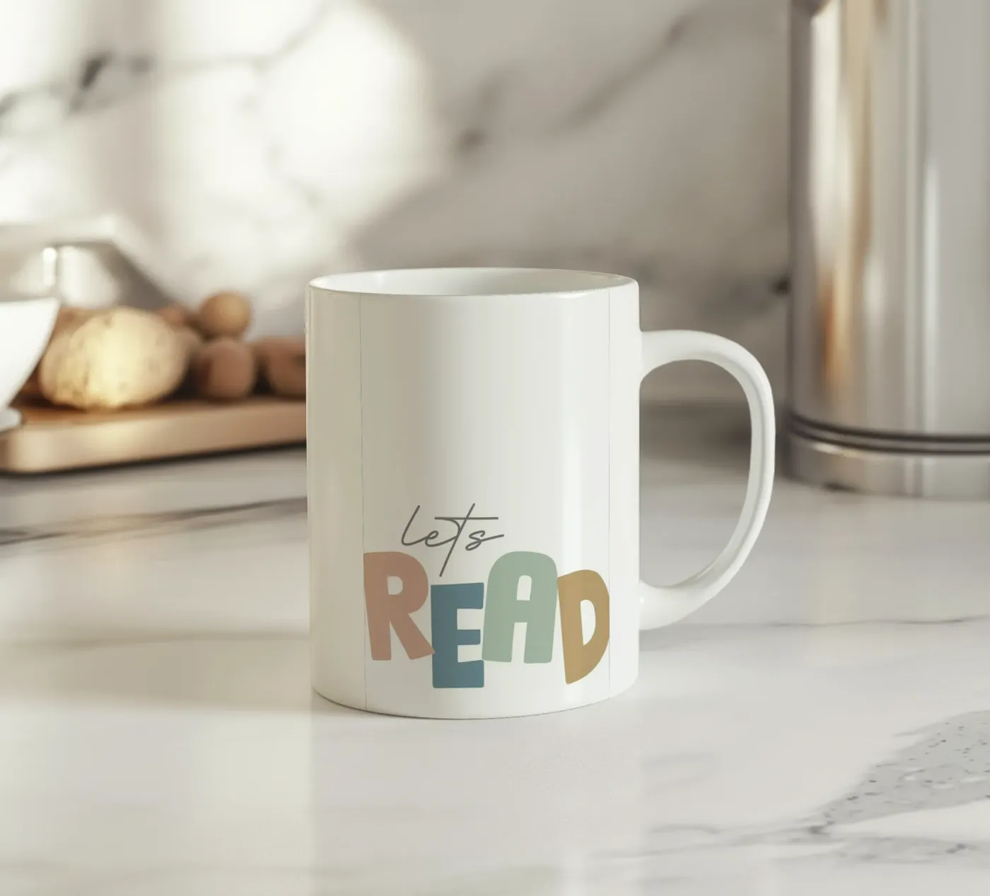 Lets Read ceramic mug by Aiden Garcia