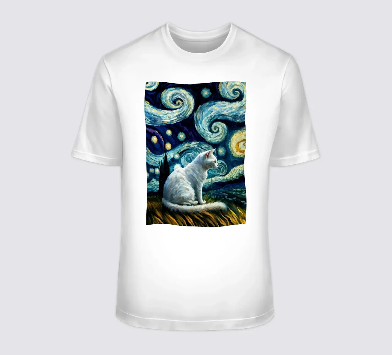 gatto vangogh t-shirt da Adrian Patel