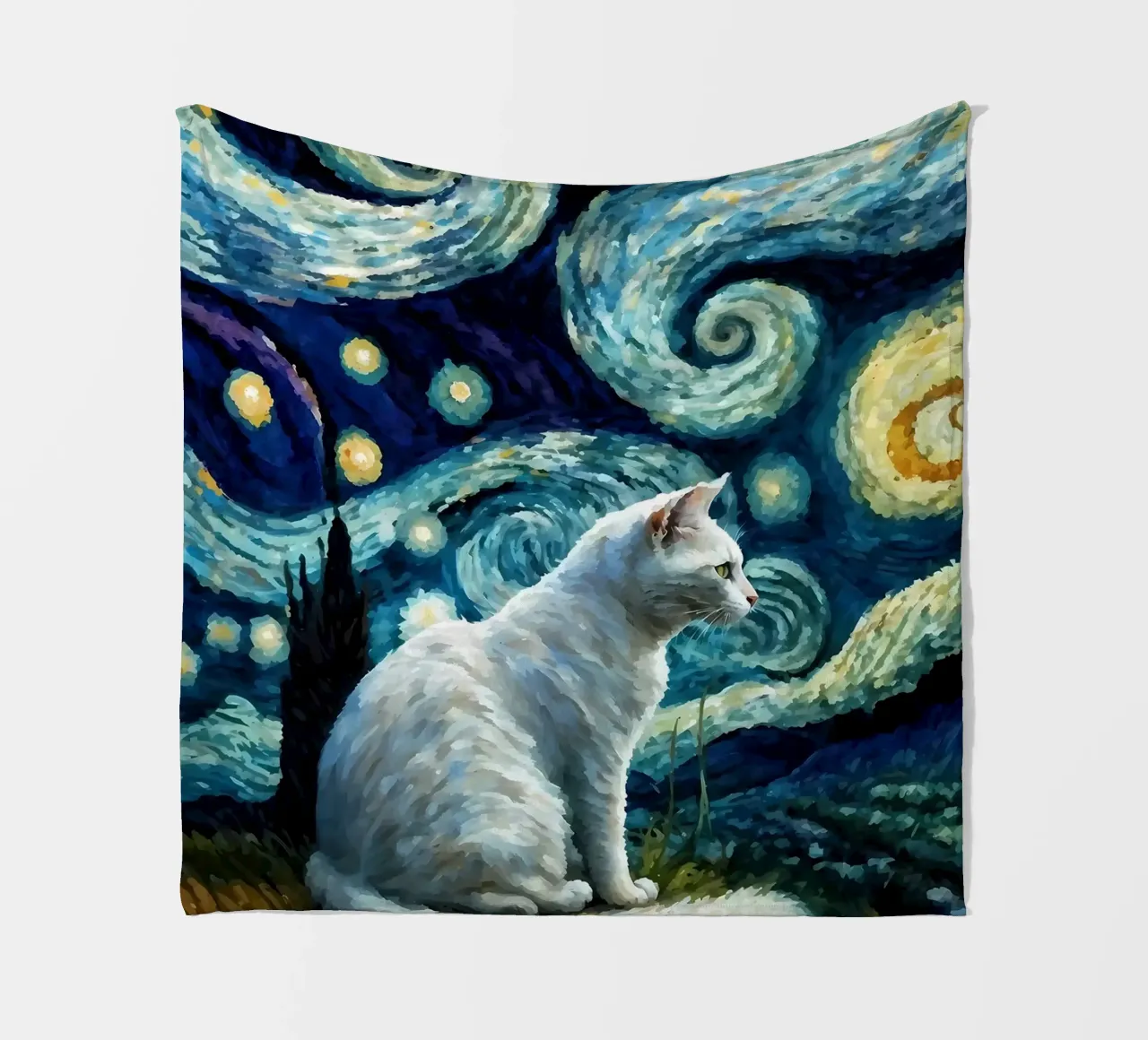 gatto vangogh coperta in pile da Adrian Patel