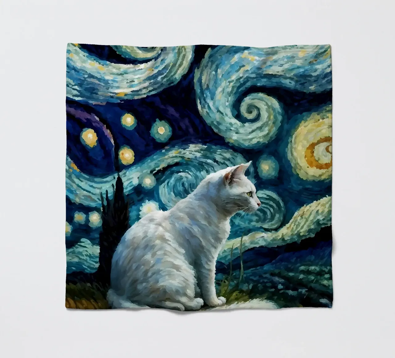 gatto vangogh coperta in pile da Adrian Patel