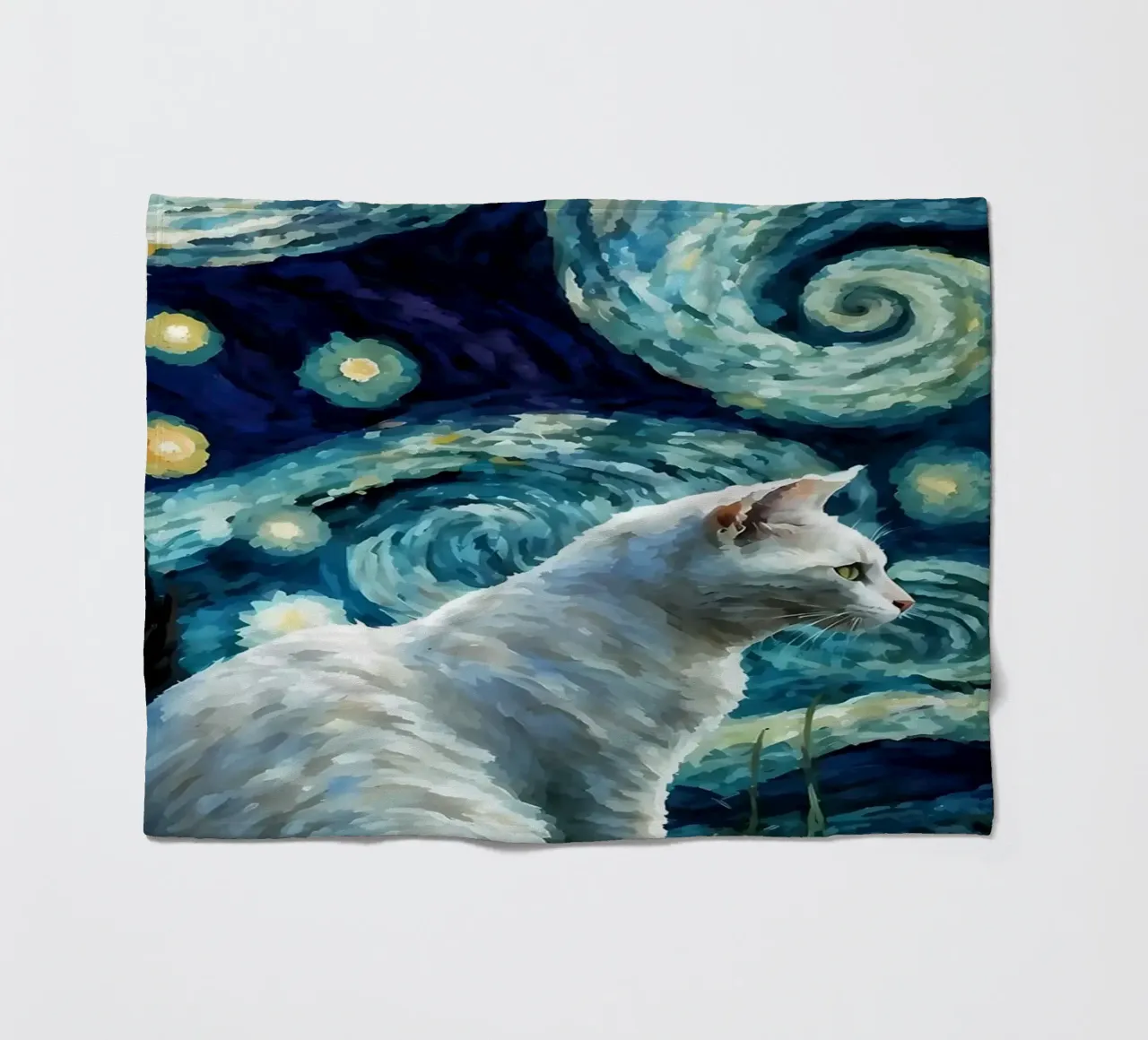 gatto vangogh coperta in pile da Adrian Patel