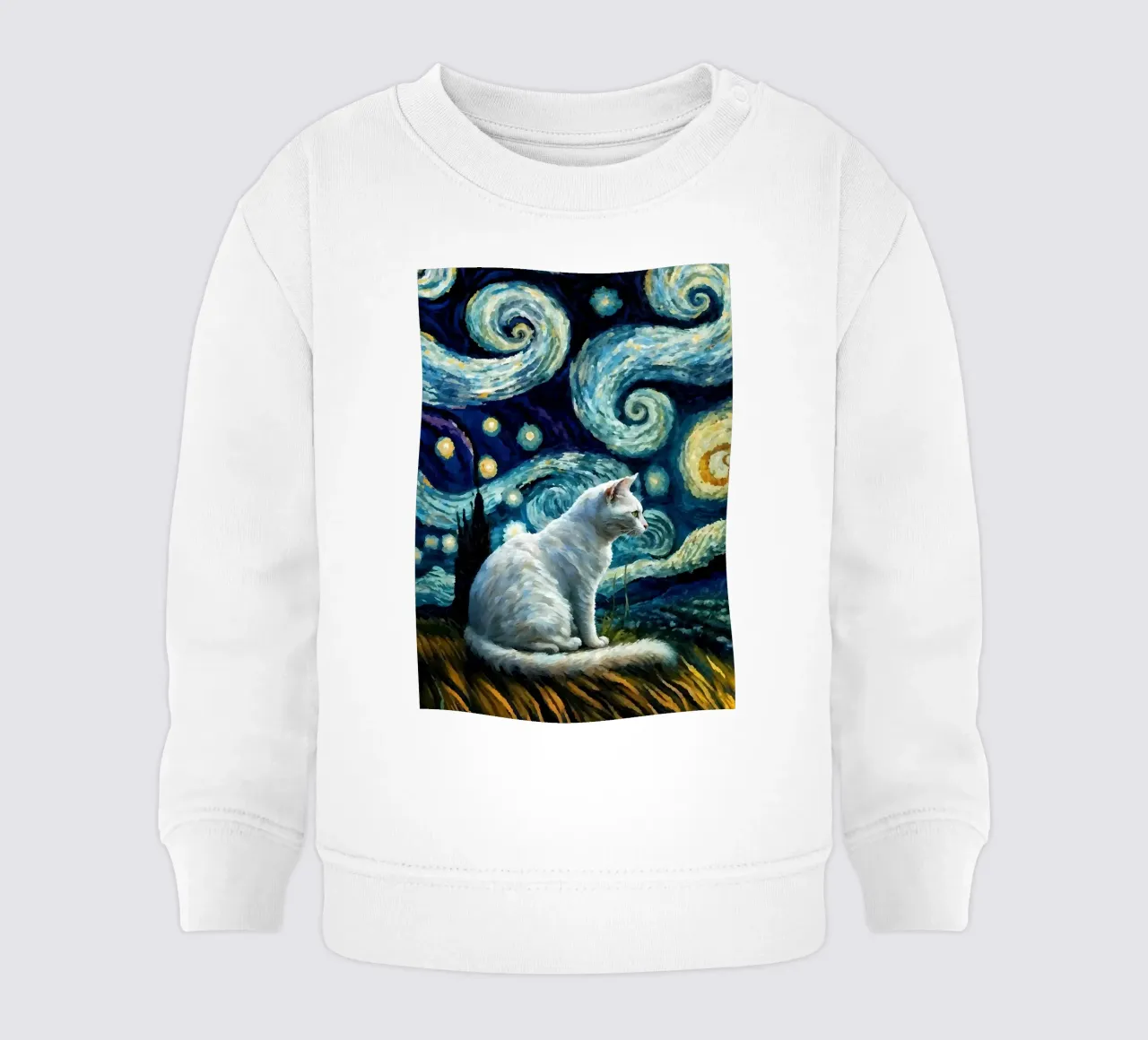 gatto vangogh felpa neonato da Adrian Patel