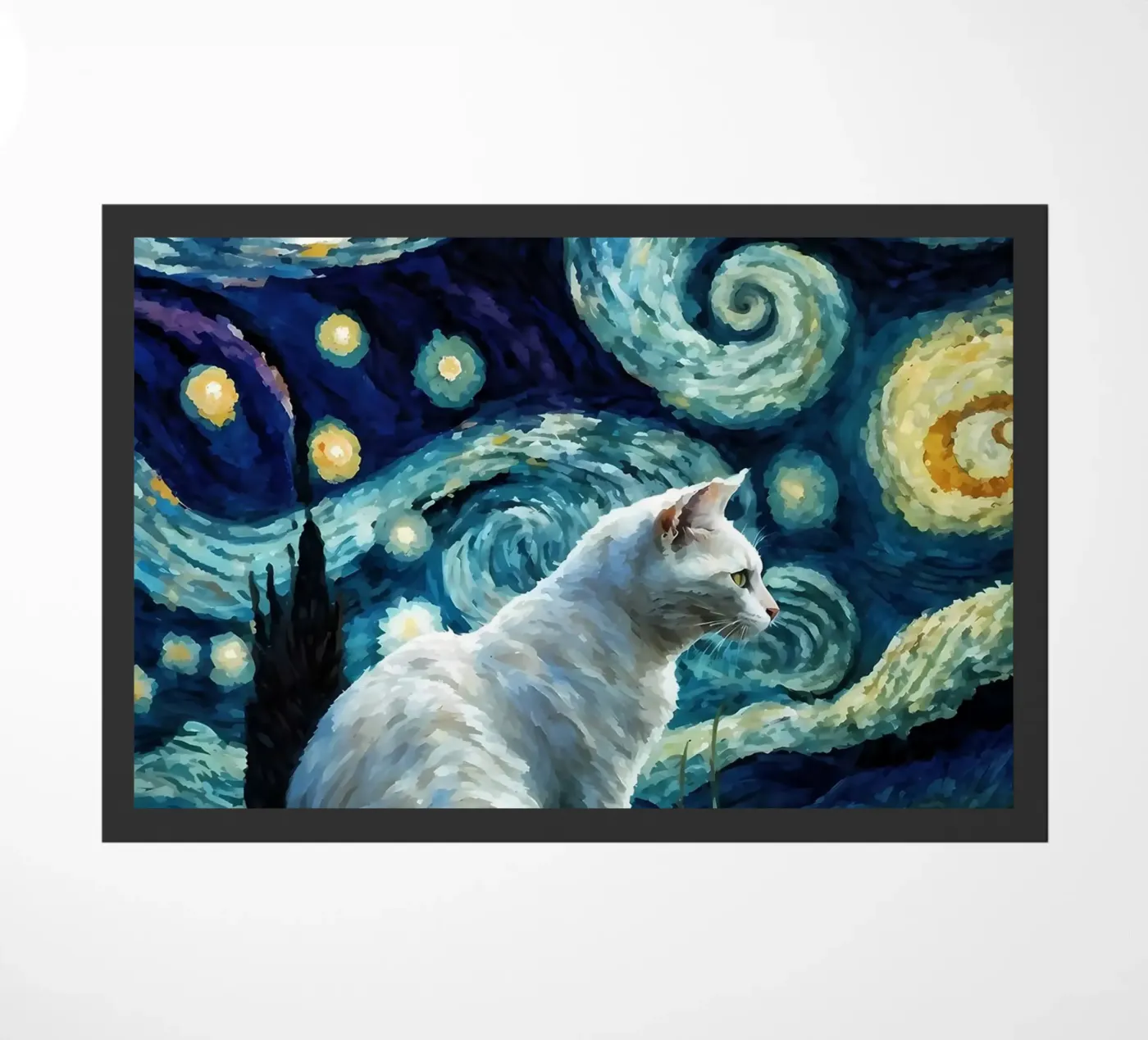 cat vangogh deurmat van Adrian Patel