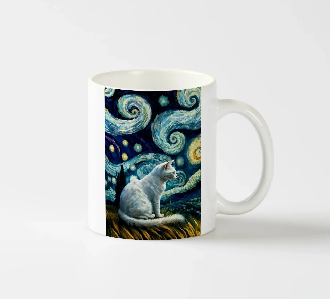 gatto vangogh tazza in ceramica da Adrian Patel