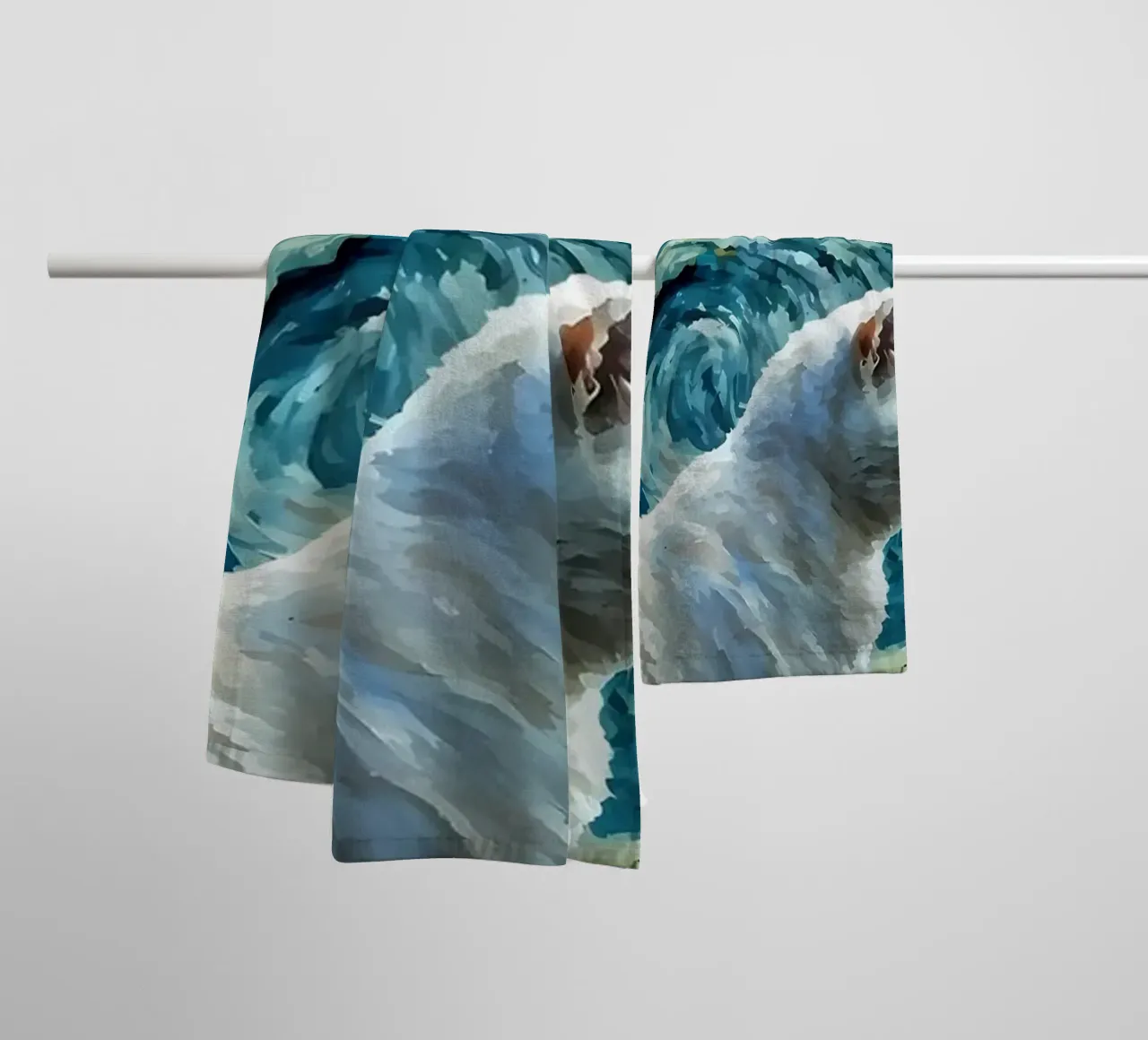 gatto vangogh asciugamano da bagno da Adrian Patel