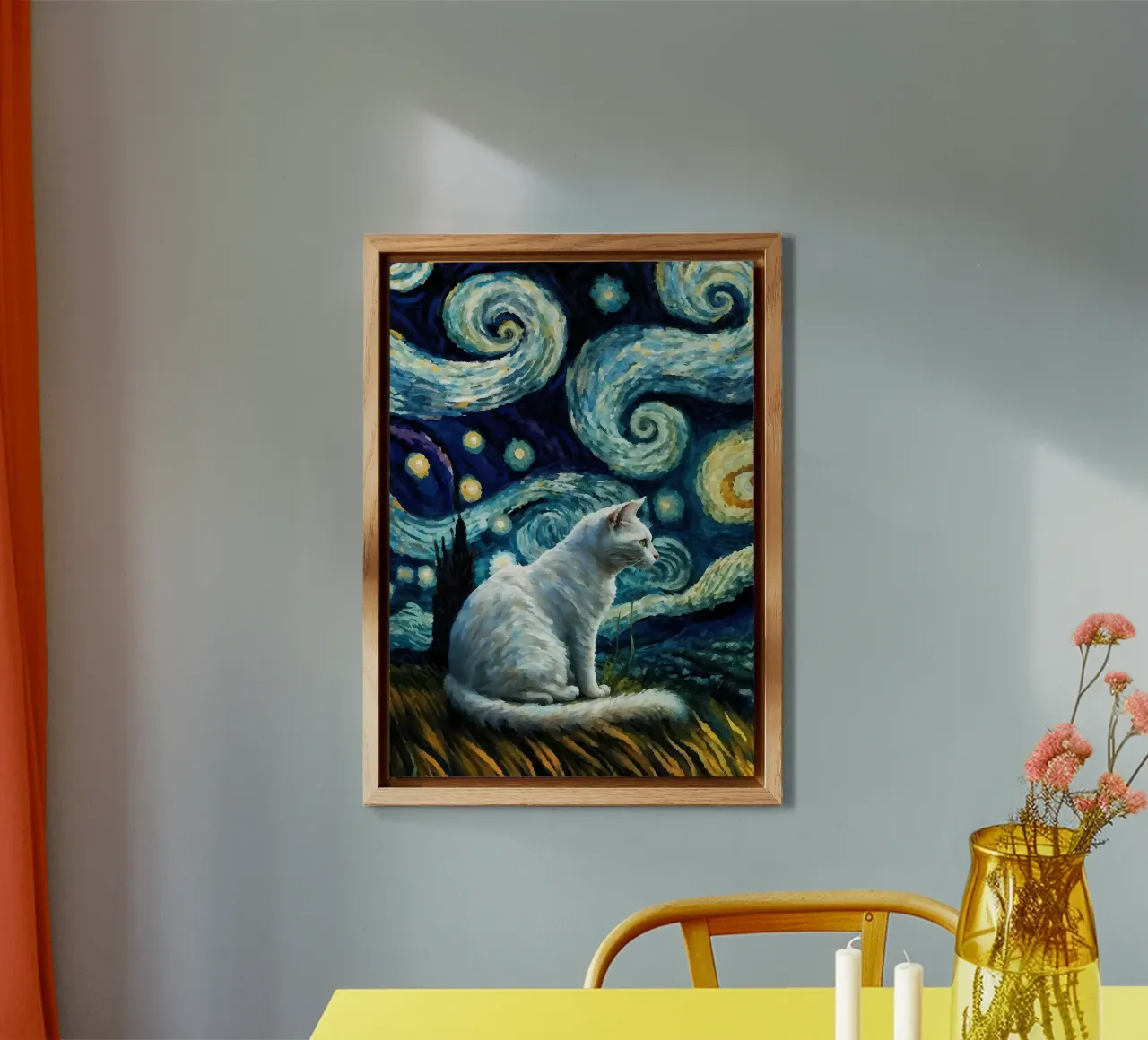 gatto vangogh alluminio dibond da Adrian Patel