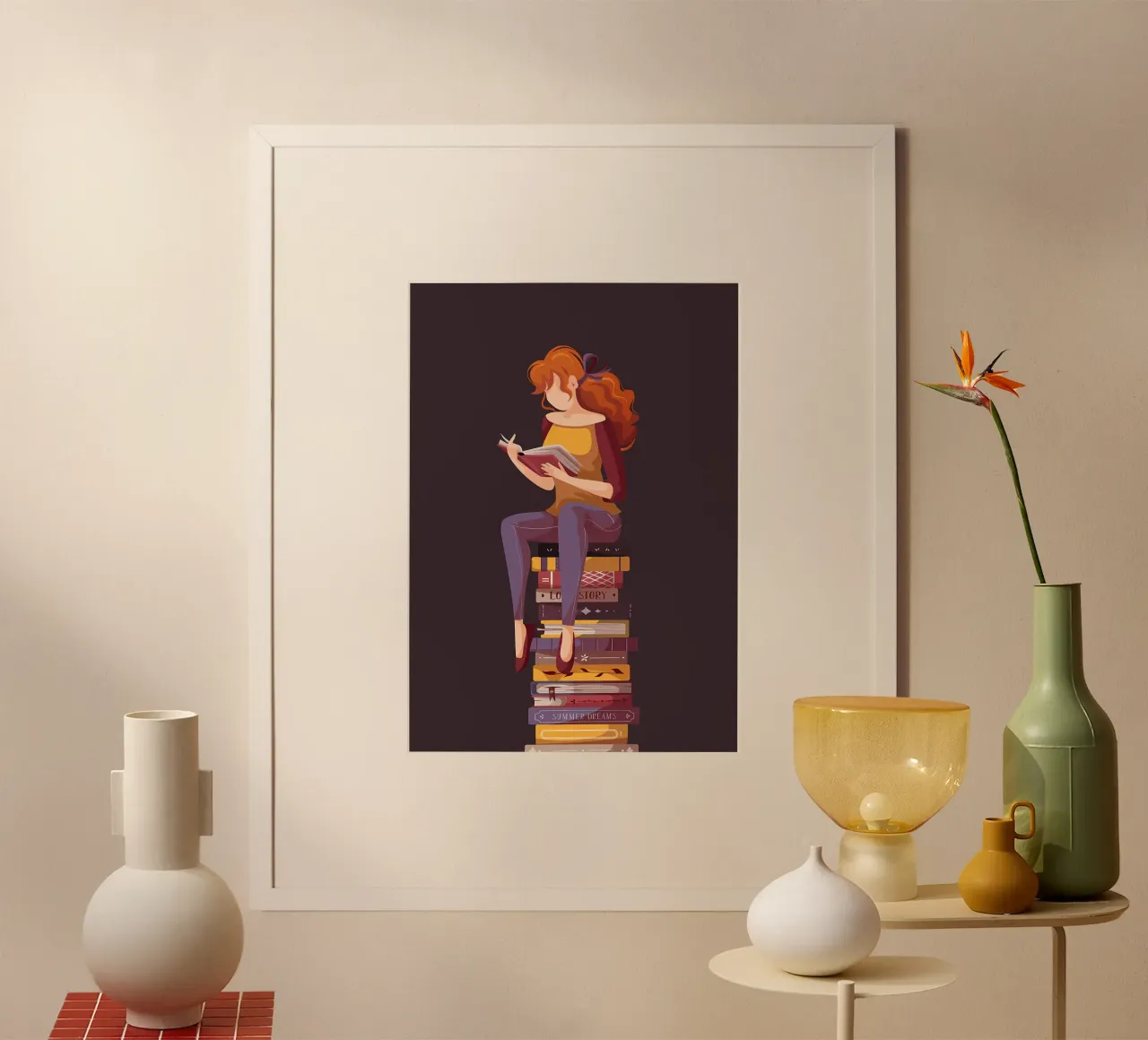 Amante dei libri poster con telaio in alluminio da Aiden Garcia