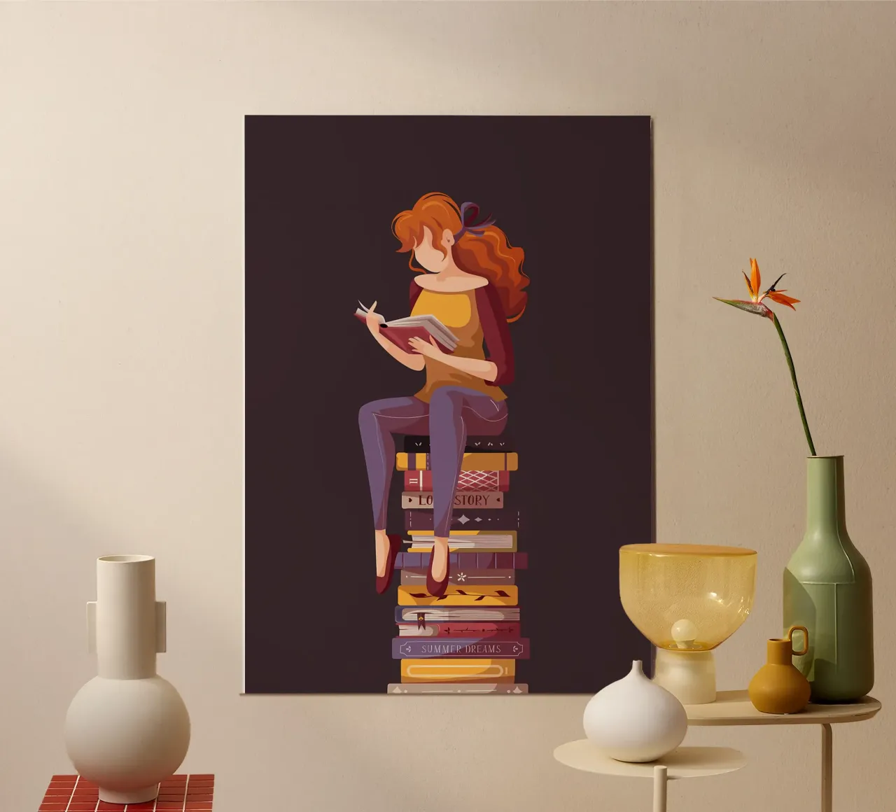 Amante dei libri poster con telaio in alluminio da Aiden Garcia