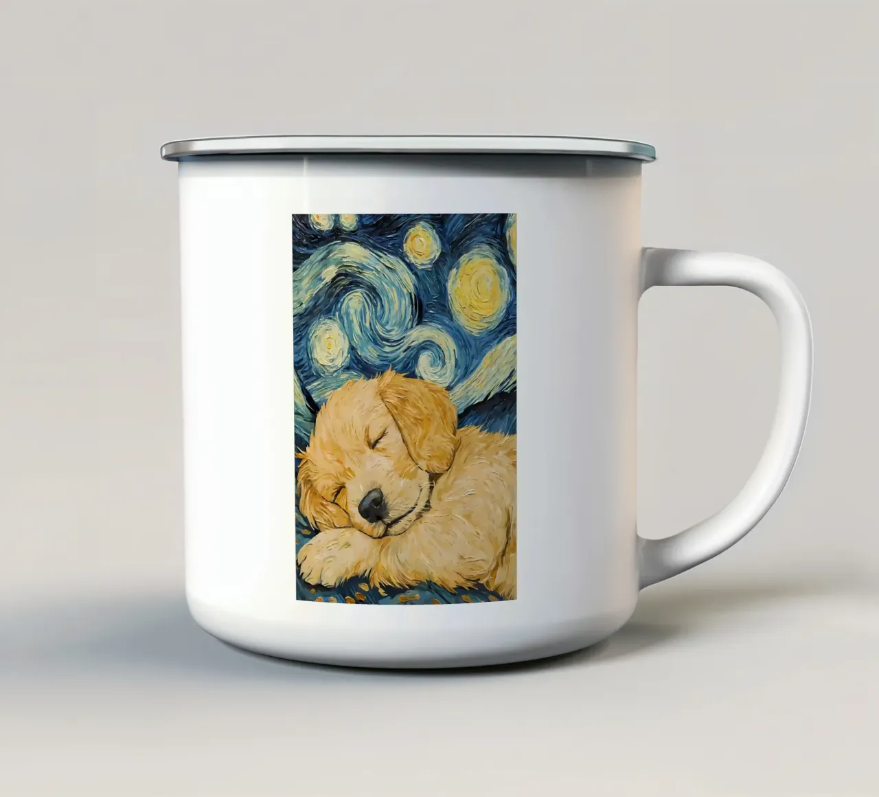 Cucciolo di Golden Retriever tazza in smalto da Adrian Patel