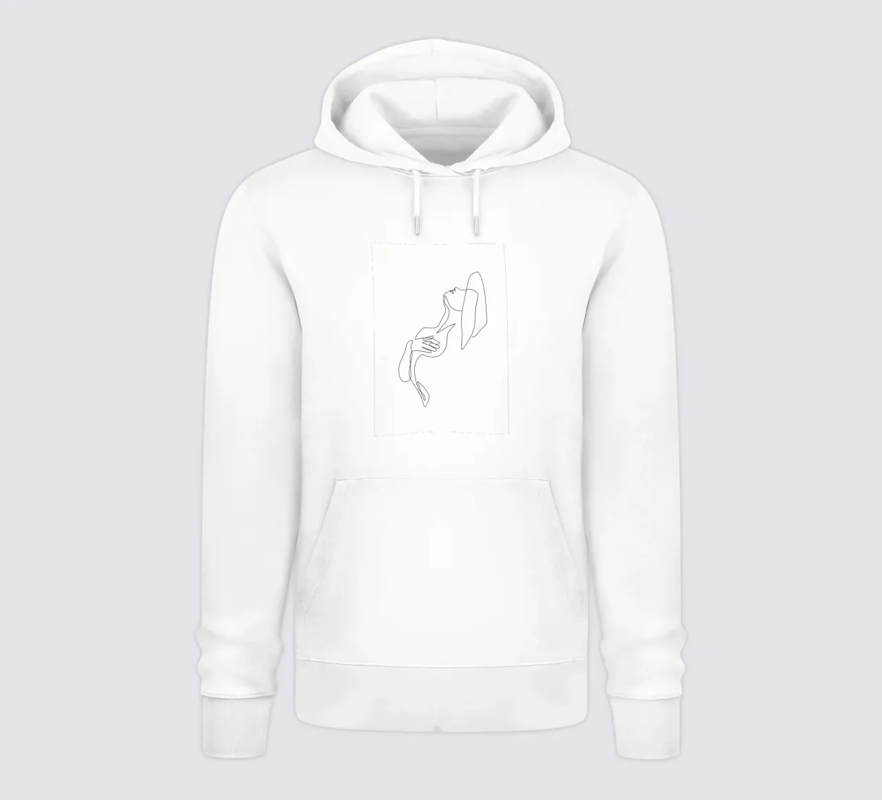 ragazza esotica one line art felpa con cappuccio da Aiden Garcia