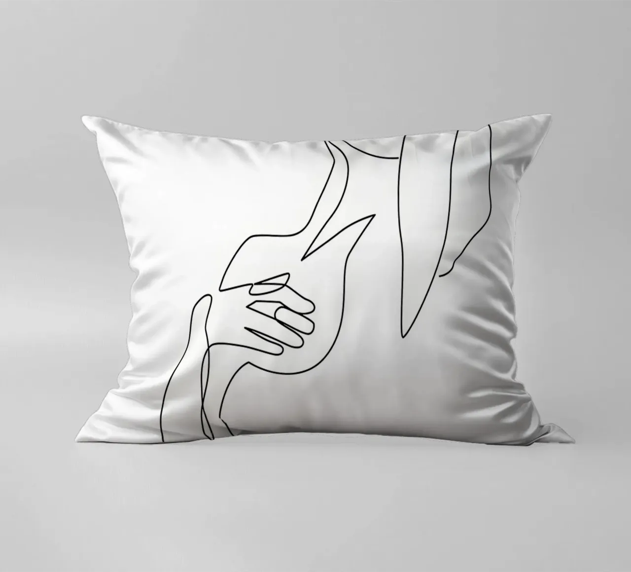 ragazza esotica one line art cuscino da Aiden Garcia