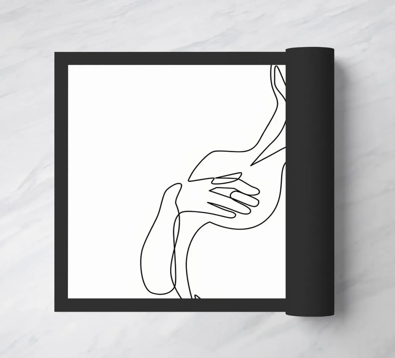 ragazza esotica one line art zerbino da Aiden Garcia