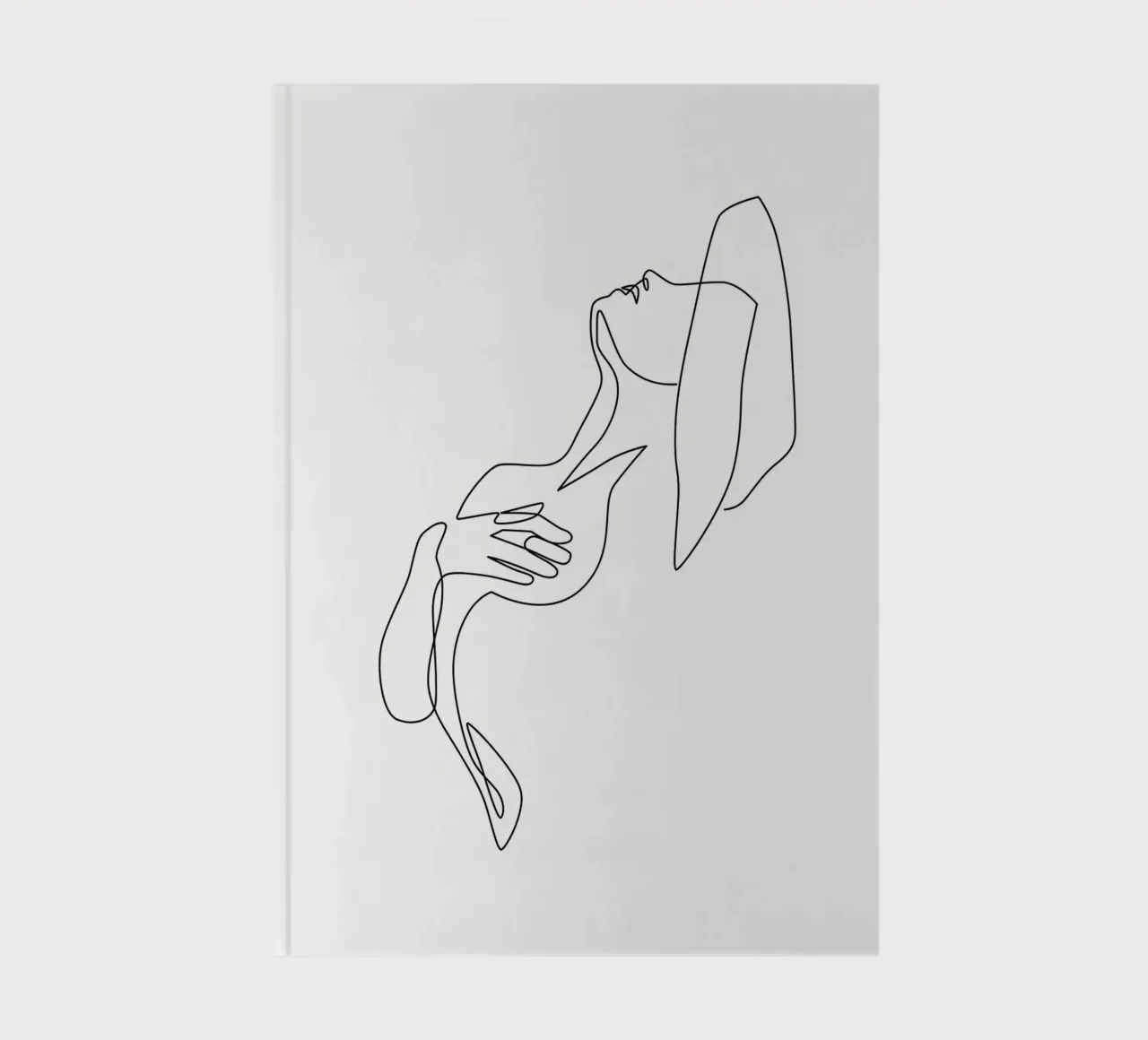 exotic girl one line art notebook by Aiden Garcia
