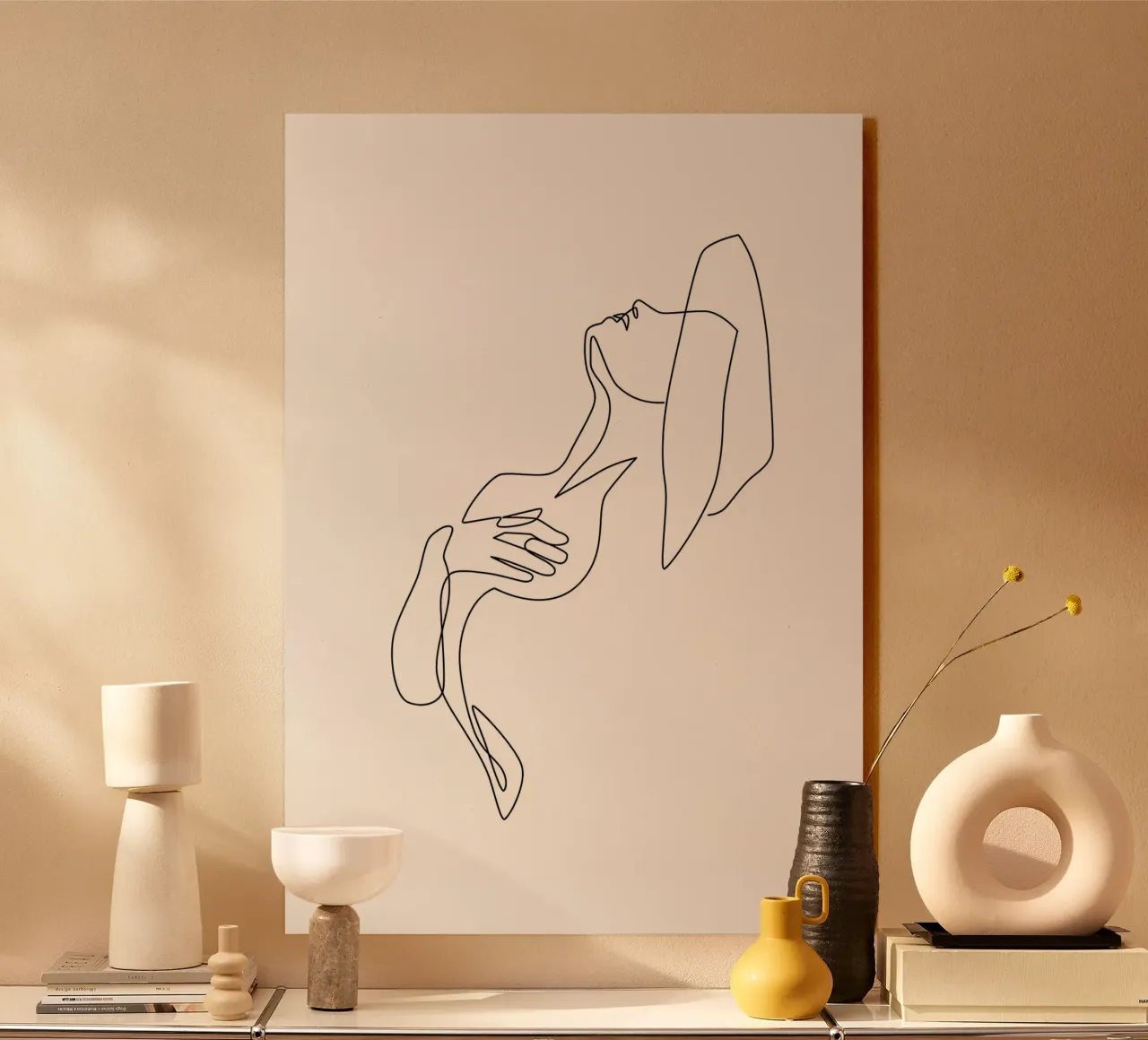 ragazza esotica one line art plexiglass da Aiden Garcia