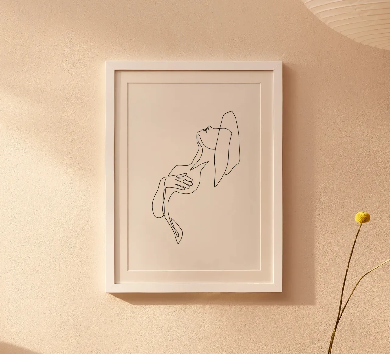 ragazza esotica one line art poster con telaio in legno da Aiden Garcia