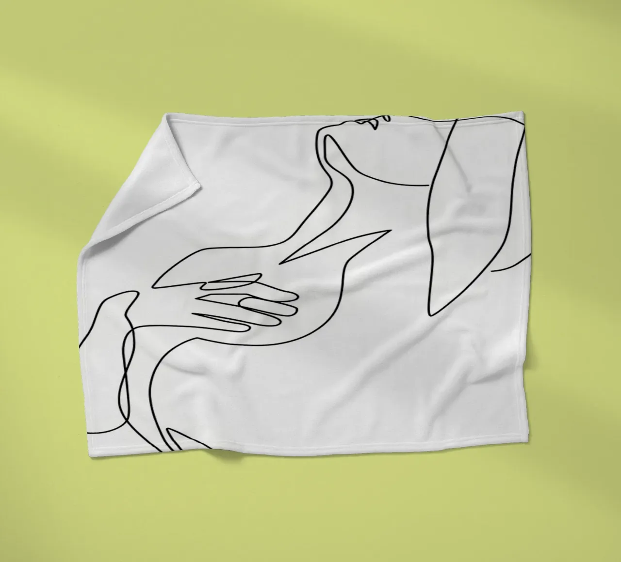ragazza esotica one line art coperta in pile da Aiden Garcia