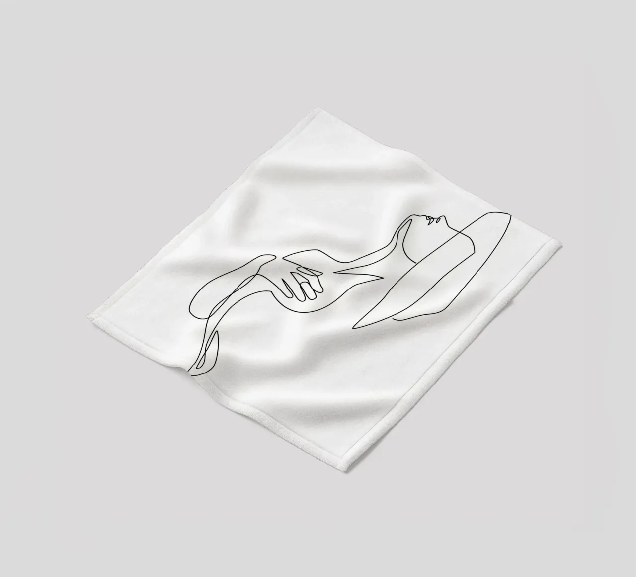 ragazza esotica one line art coperta in pile da Aiden Garcia