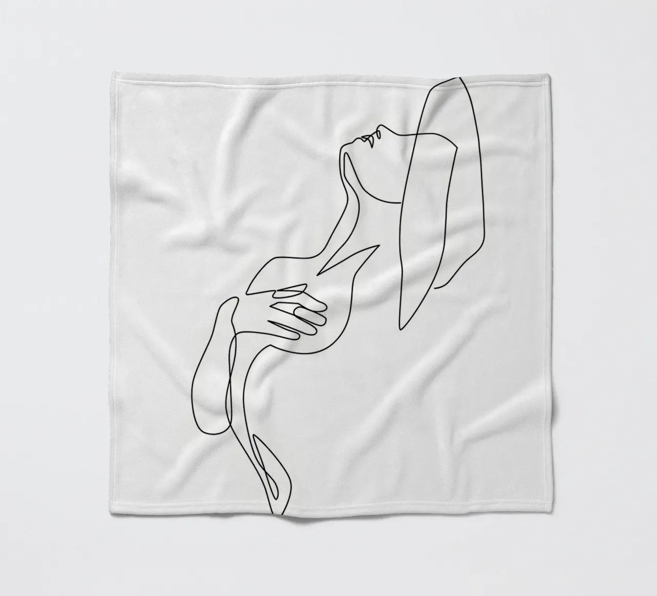 ragazza esotica one line art coperta in pile da Aiden Garcia
