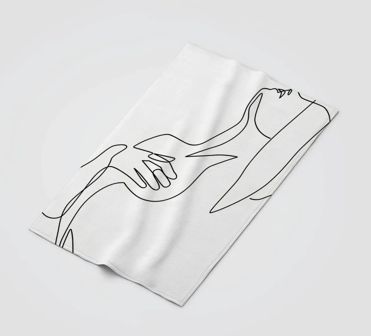 ragazza esotica one line art coperta in pile da Aiden Garcia