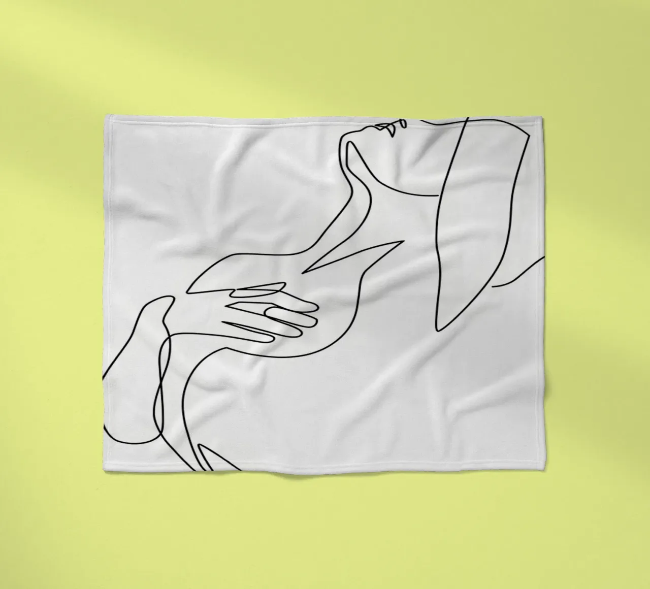 ragazza esotica one line art coperta in pile da Aiden Garcia