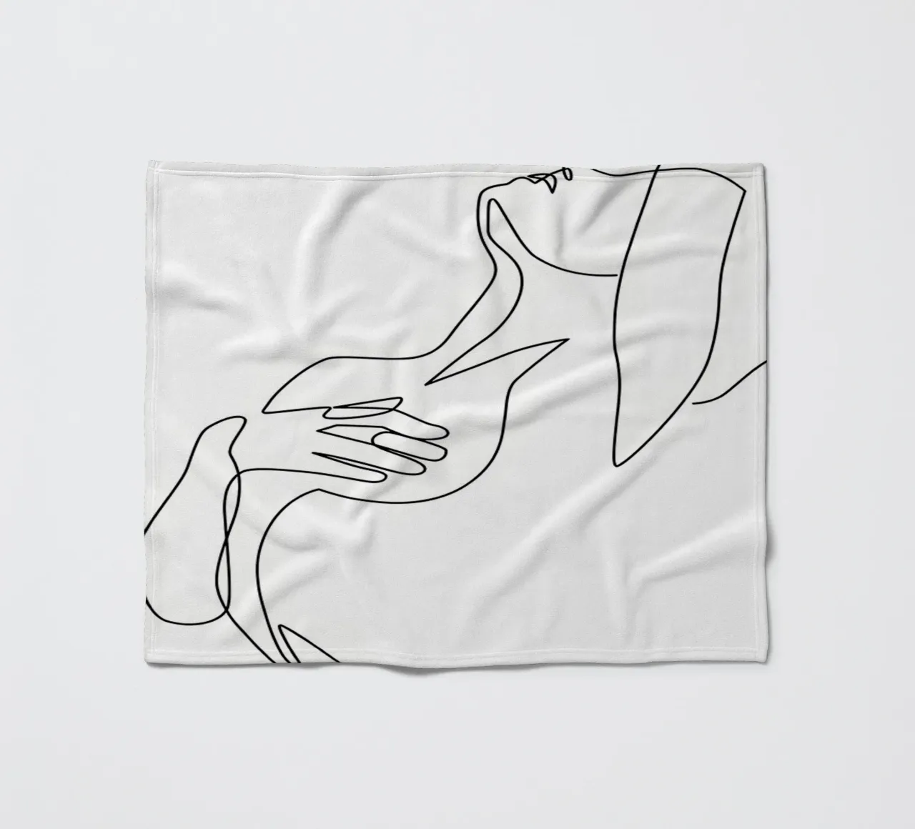 ragazza esotica one line art coperta in pile da Aiden Garcia