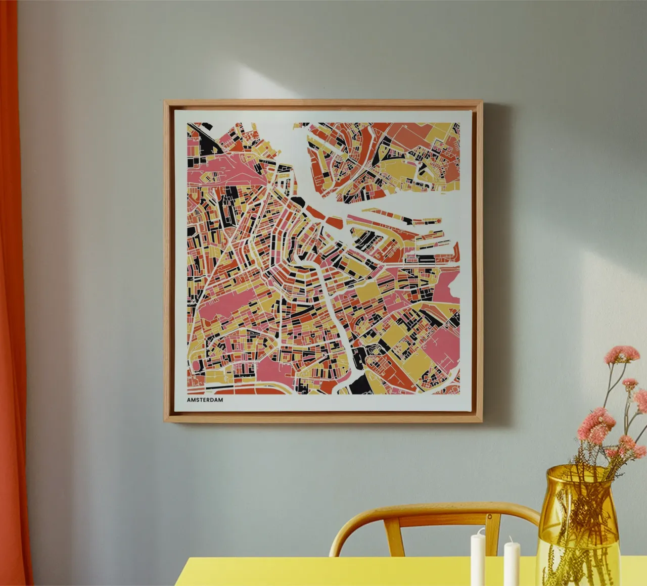 Amsterdam II tela con Cornice a cassetta da The Cartography Collection