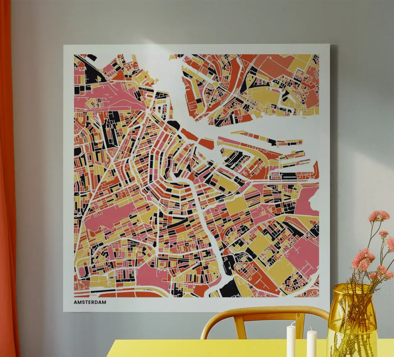 Amsterdam II tela con Cornice a cassetta da The Cartography Collection