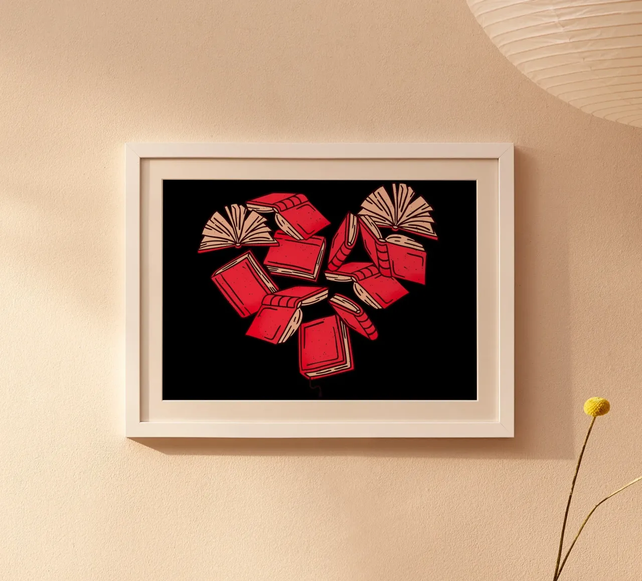Libri Cuore Leggo l'Amore poster con telaio in plastica da Aiden Garcia