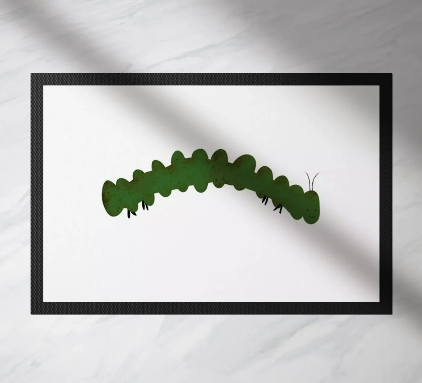 Inchworm doormat by Little Flourishes