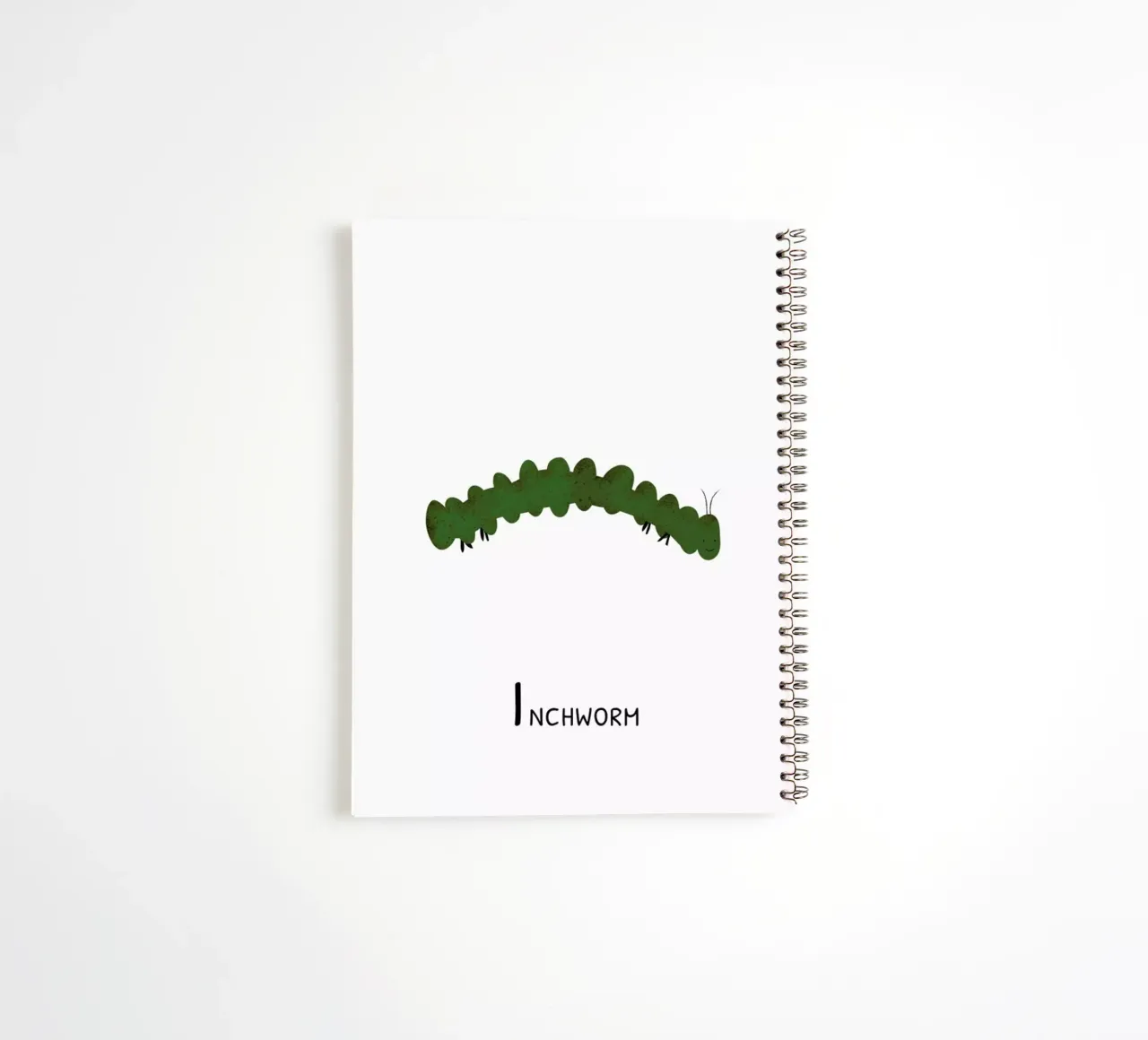 Inchworm spiral notebook by Little Flourishes