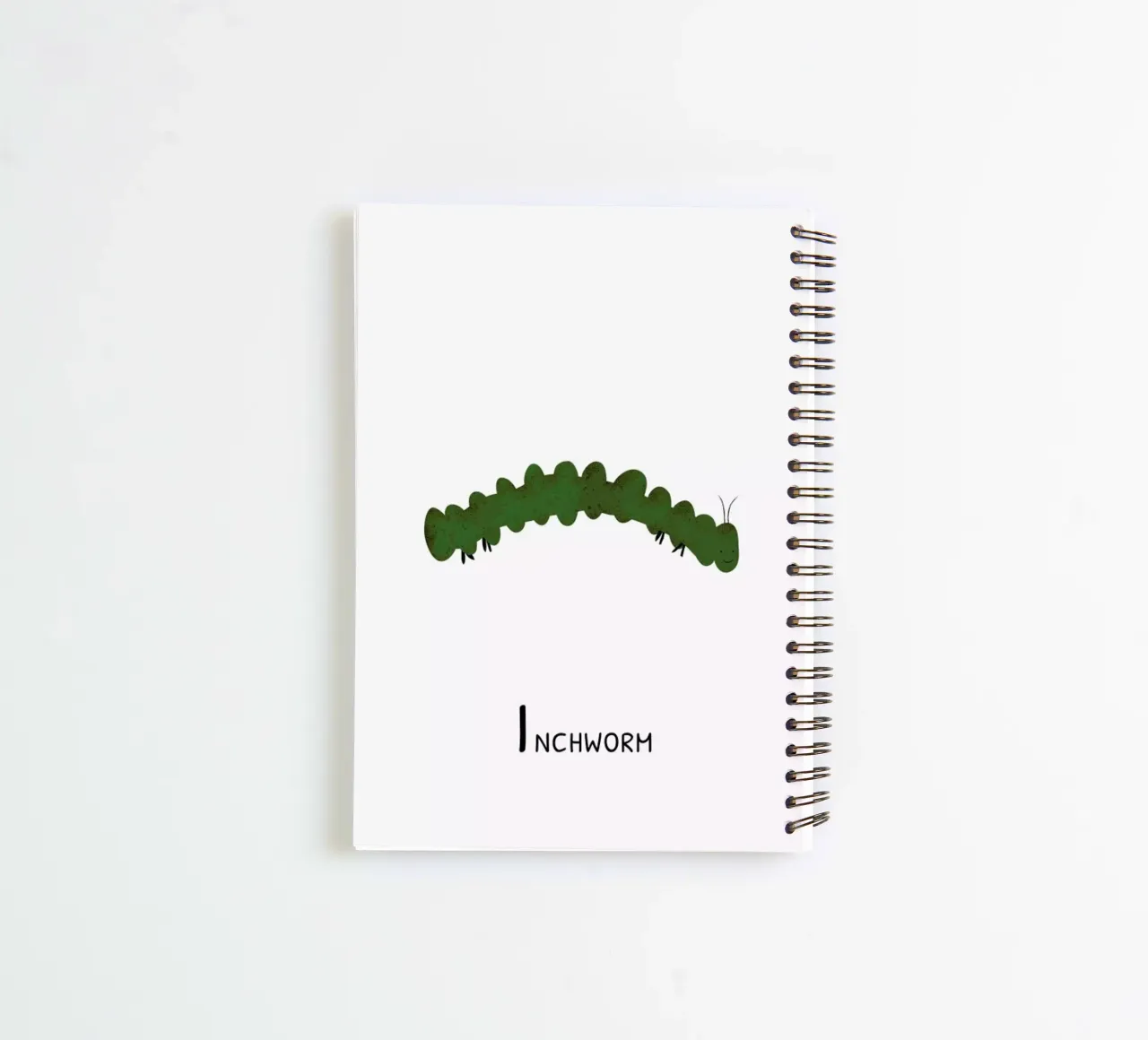 Inchworm spiral notebook by Little Flourishes